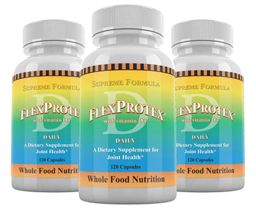 Daily Health, FlexProtex D Joint Muscle Support Supplement 3 Bottles Plus 1 Bottle Daily Marine Coral Calcium 90 Capsules Daily Health uk supplements