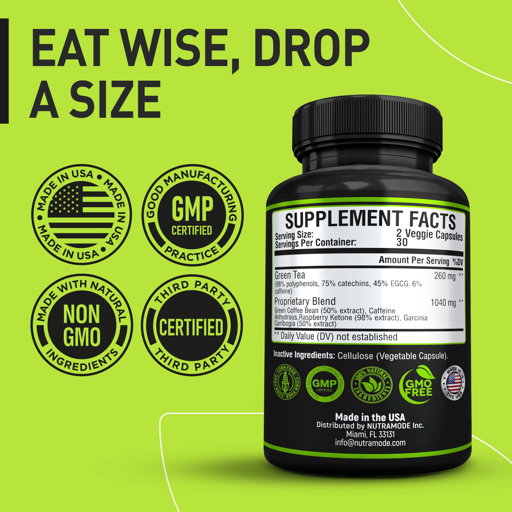 Premium Green Tea Extract Fat Burner Supplement EGCG-Natural Appetite Suppressant NUTRAMODE uk supplements