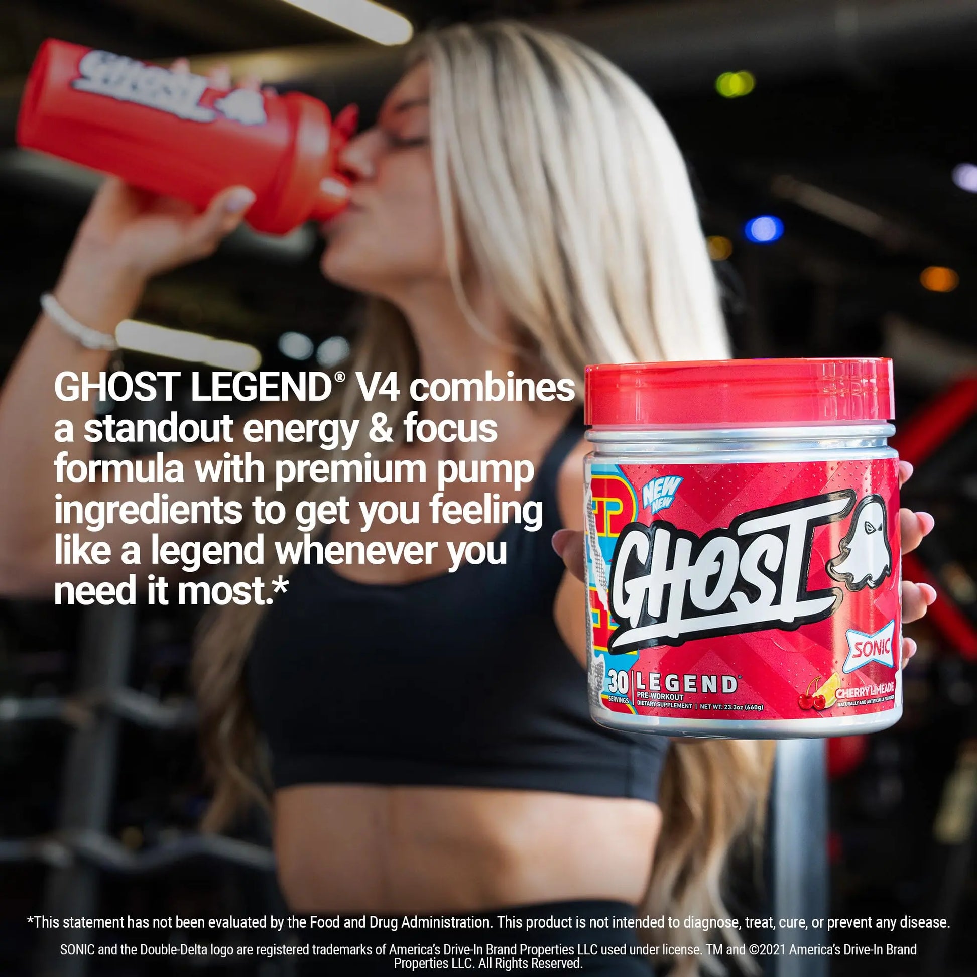 GHOST Legend Pre Workout Powder, Sonic Cherry Limeade - 30 Servings – Pre-Workout for Men & Women with Choline, L-Citrulline, GHOST uk supplements
