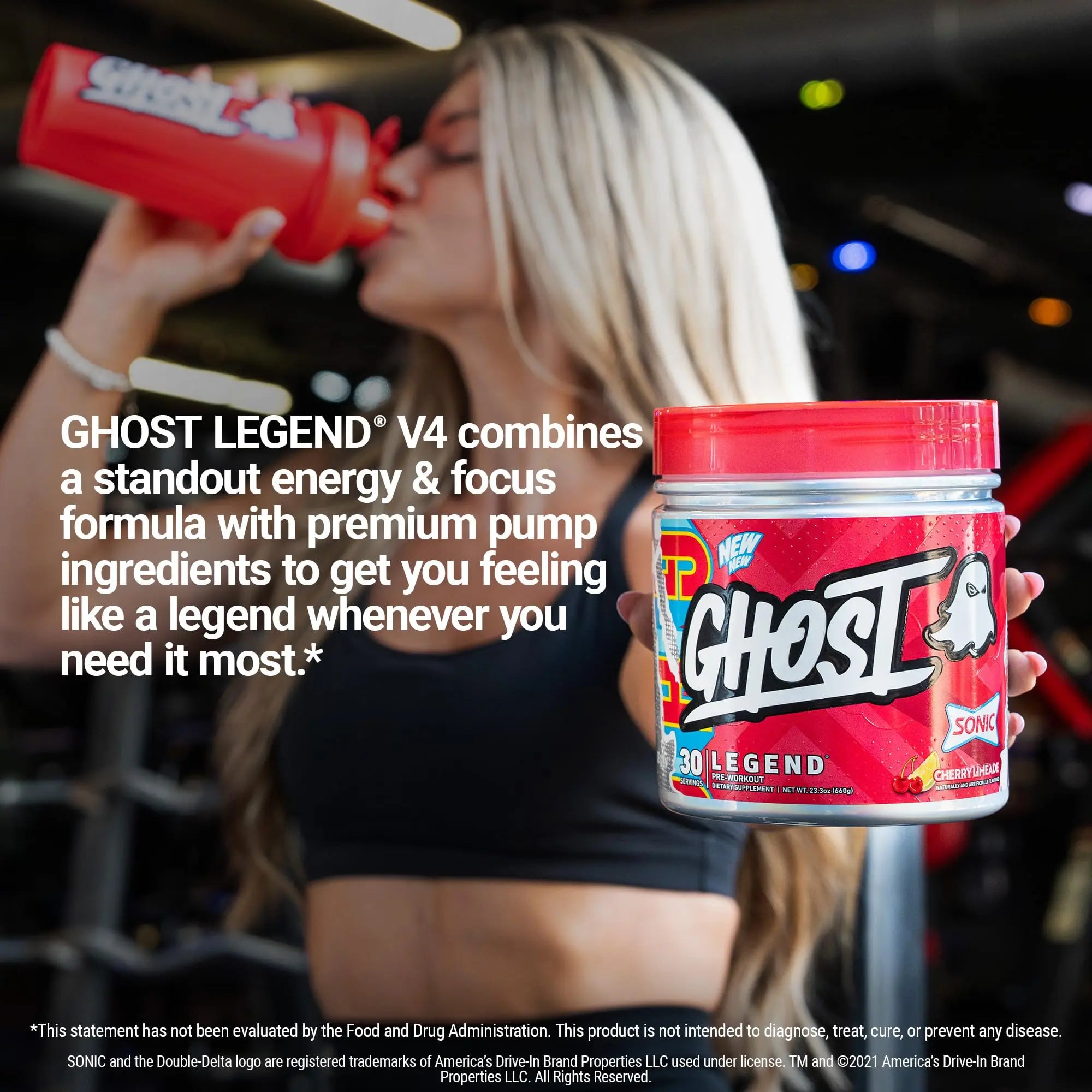 GHOST Legend Pre Workout Powder, Sonic Cherry Limeade - 30 Servings – Pre-Workout for Men & Women with Choline, L-Citrulline, GHOST uk supplements