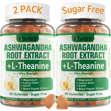 NEVISS Ashwagandha Gummies 2000mg, Feel Refreshed, Plus Proprietary Blend with L-Theanine, 5-HTP, Lemon Balm, Magnesium for Calm, Zzzs & Relaxation Support, 120 Count NEVISS uk supplements