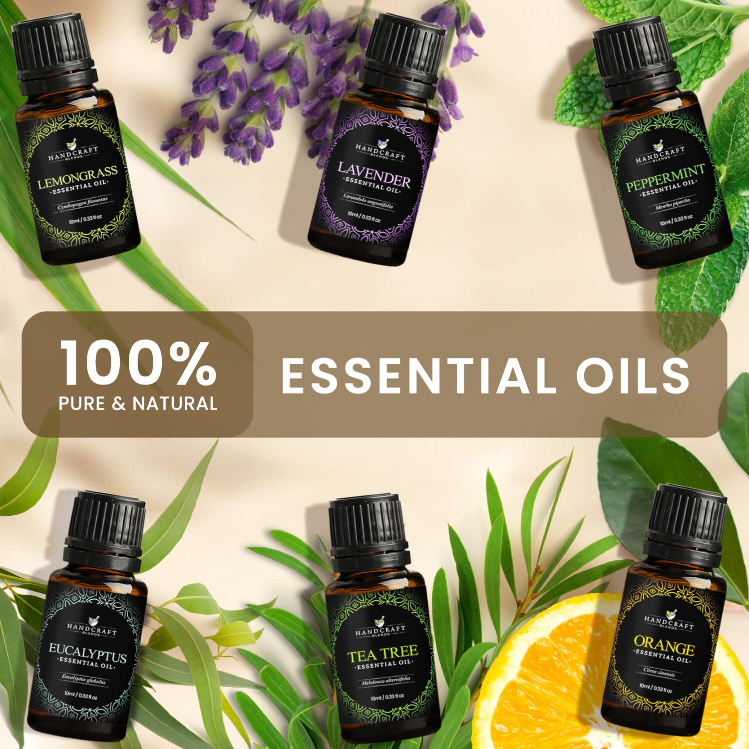 Handcraft Essential Oils Set – Top 6 Essential Oil Diffuser Oils for Home, Candle Making, Aromatherapy Oils Handcraft Blends uk supplements