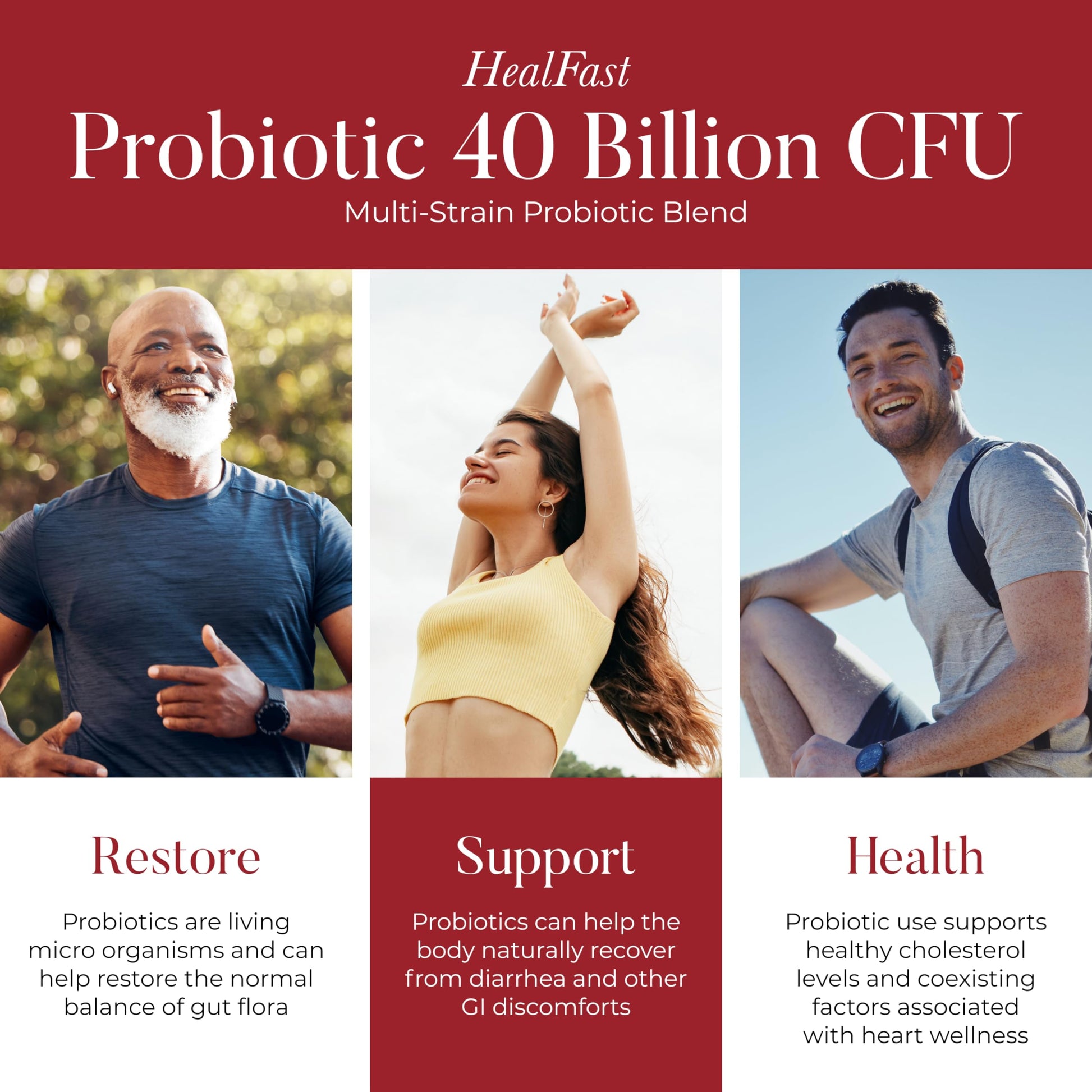 HealFast Physician Formulated Probiotic Supplement - 40 Billion CFU - Live Prebiotics and Probiotics for Men and Women - Probiotics for Gut Health - Non-GMO and Vegan - 30 Day Supply HealFast uk supplements