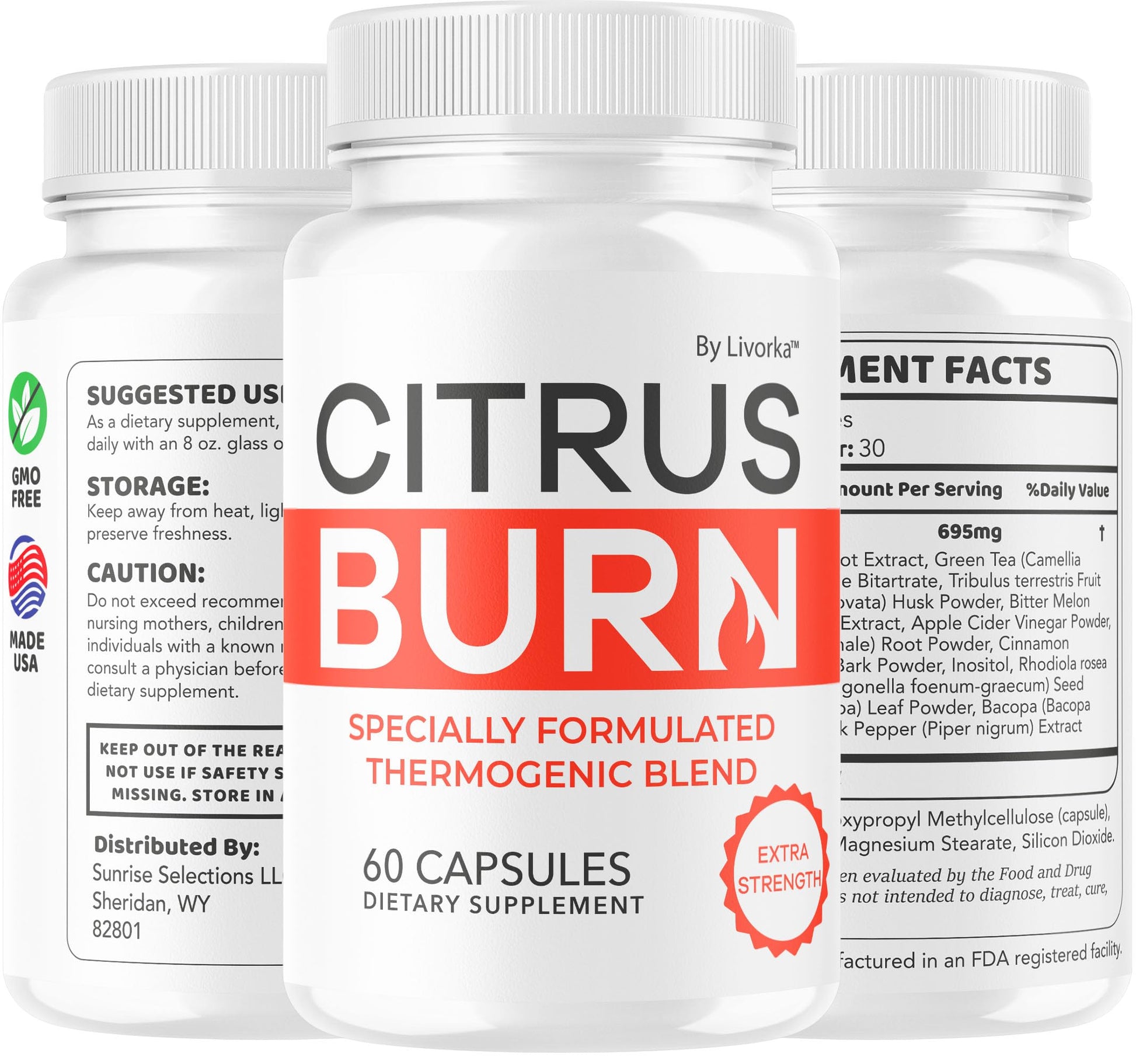 (5 Pack) Citrus Burn Capsules - Official CitrusBurn Pills Supplement Support All Natural Ingredients Advanced Formula Premium Multivitamin for Overall Health & Wellness, 300 Capsules for 5 Months LIVORKA uk supplements