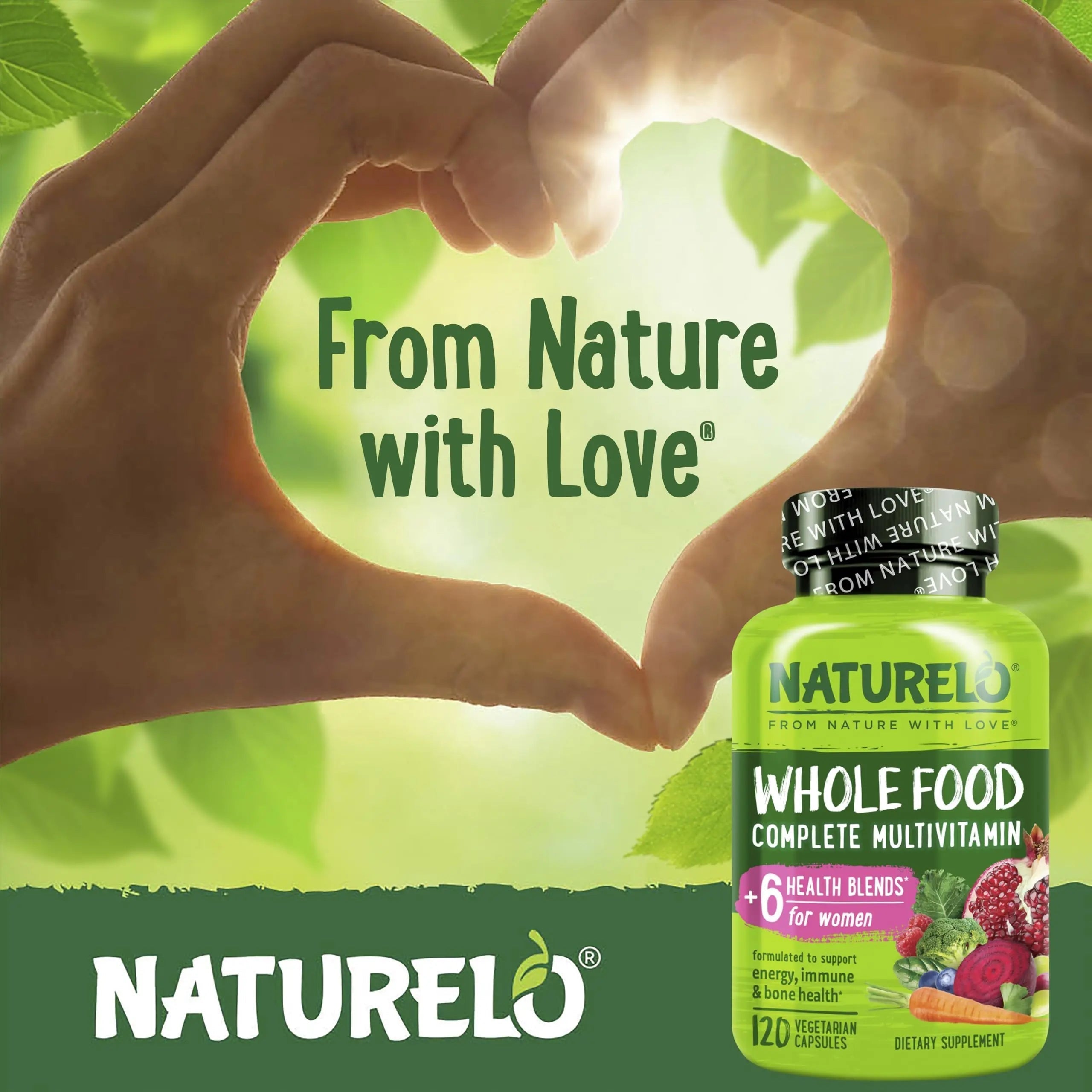 NATURELO Whole Food Multivitamin for Women - 120 Capsules and Whole Food Multivitamin for Men - 120 Capsules Bundle NATURELO uk supplements