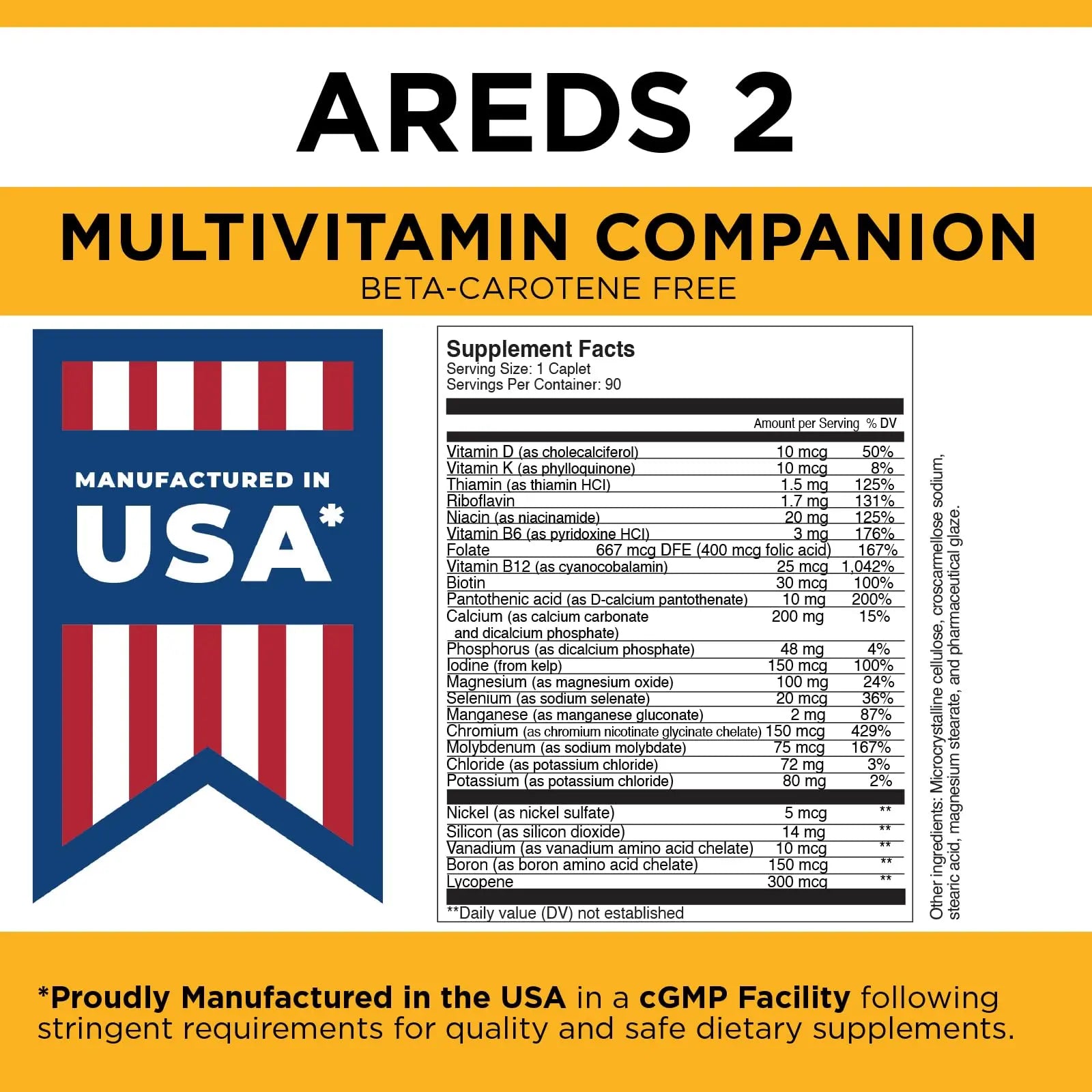 Viteyes Classic AREDS 2 Companion Beta-Carotene Free Multivitamin Supplement, Comprehensive Multivitamin Formula Viteyes uk supplements
