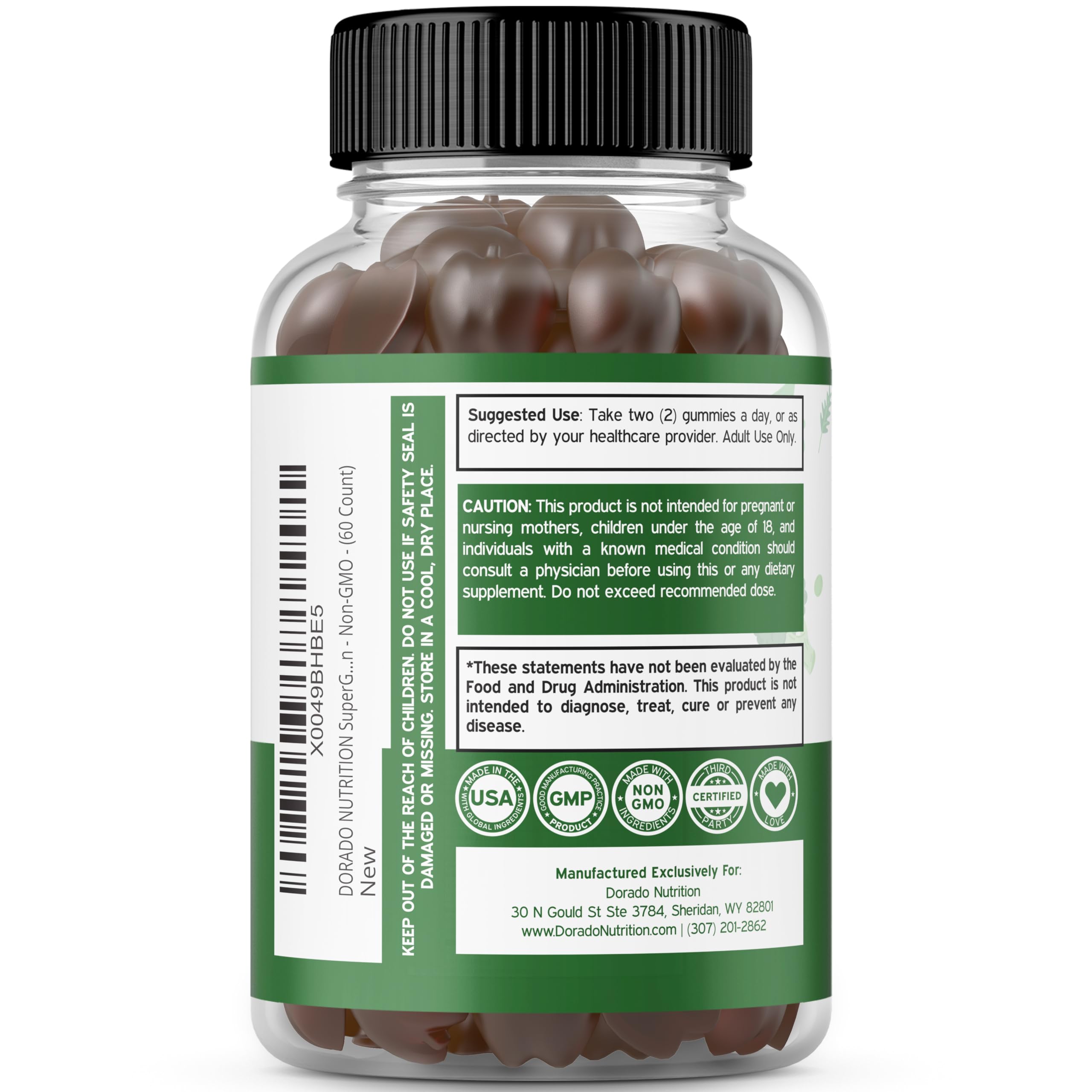 Supergreens Gummies (60 Count) Daily Greens Gummies - Greens Supplements with 8 Ingredient Power Blend - Superfood for Immunity Support for Adults - Third Party Tested, Vegan & USA Made (Pack of 2) DORADO NUTRITION uk supplements