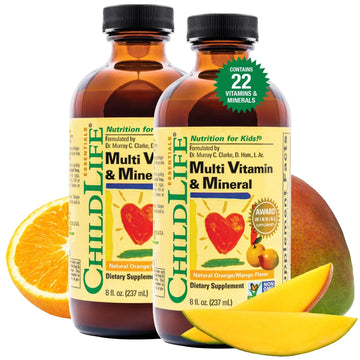 CHILDLIFE Essentials Kids Multivitamin & Mineral - Vitamins for Kids, Liquid Multivitamin for Toddler & Baby - Natural Orange & Mango, 8 Fl Oz (Pack of 2) CHILDLIFE ESSENTIALS uk supplements