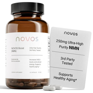 Novos Boost NMN - Contains 250 mg of High-Purity NMN, 60 Capsules, Supports Cellular Repair and DNA Protection, Boosts NAD+ Novos uk supplements