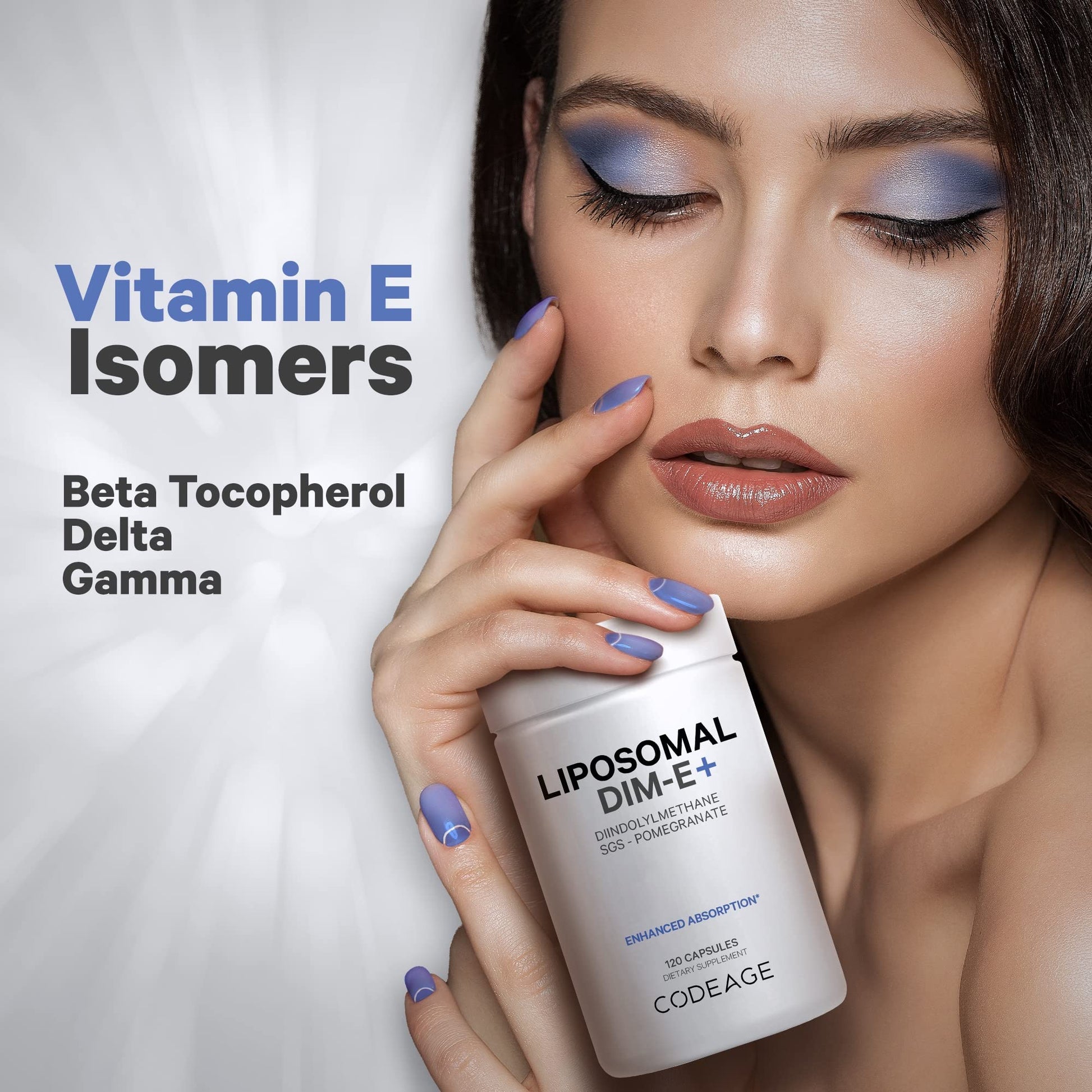 Codeage Liposomal DIM Supplement - 4 Months Supply of DIM Vitamins and SGS, Pomegranate, Broccoli, Vitamin E Isomers Tocopherols Alpha Beta Gamma Delta - Liposomal Formula - Gluten-Free - 120 Capsules Codeage uk supplements