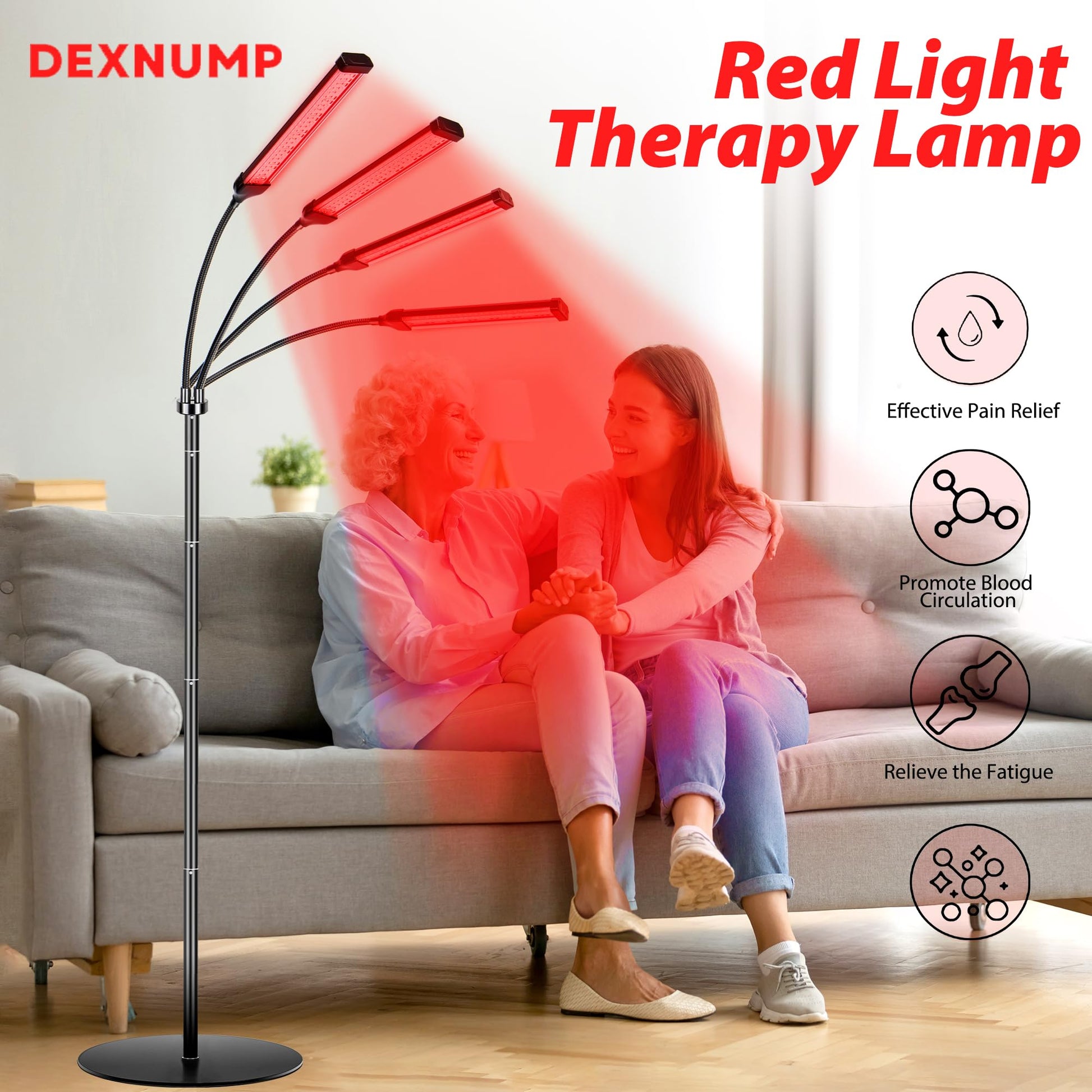 Dexnump Red Light Therapy for Face, 324 LEDs Red Light Therapy Lamp Height Free Adjustment Infrared Dexnump uk supplements