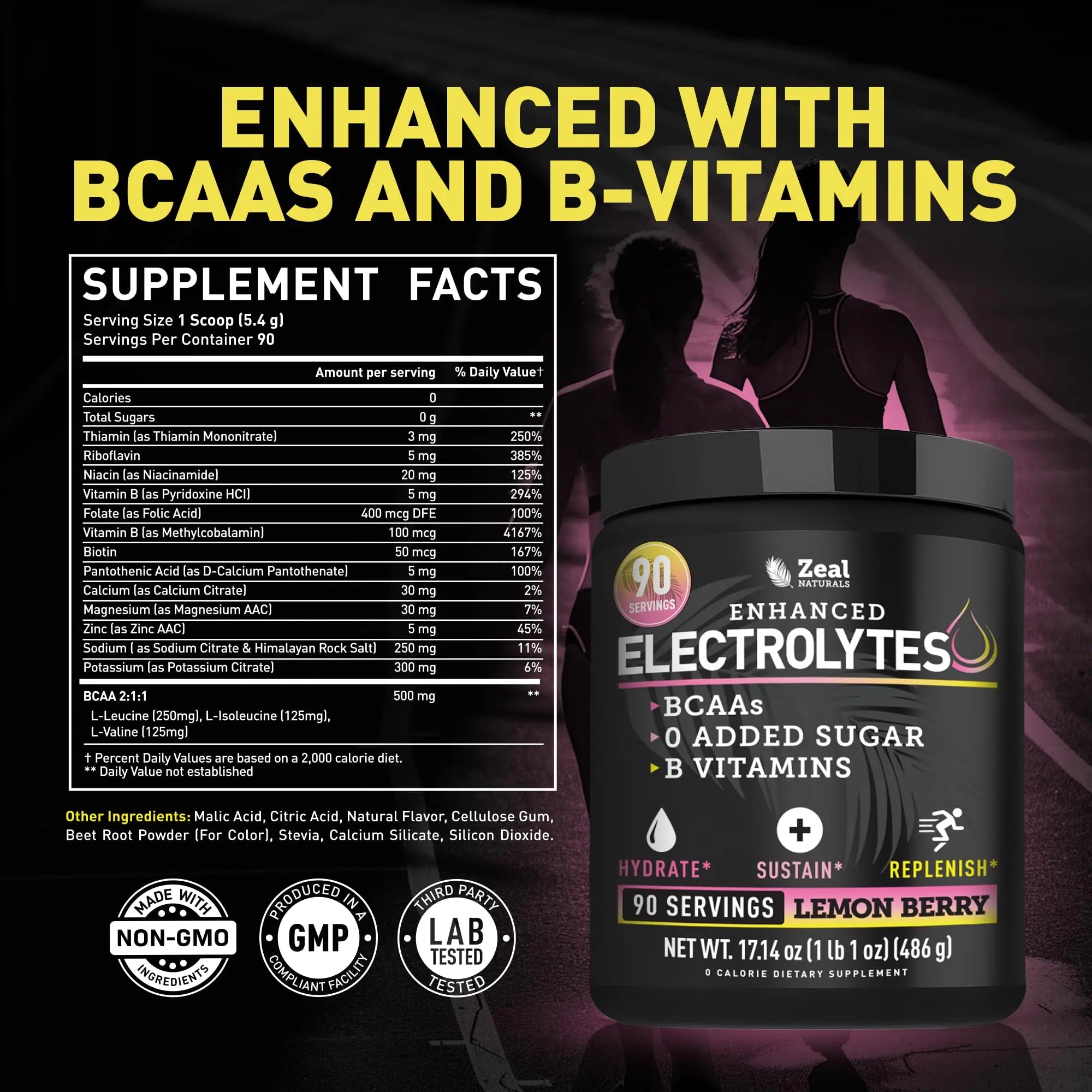 Zeal Electrolyte Powder - 90 Servings | Keto Electrolytes Powder | Zero Sugar, BCAAs, B-Vitamins | Potassium, Zinc, Magnesium Zeal Naturals uk supplements