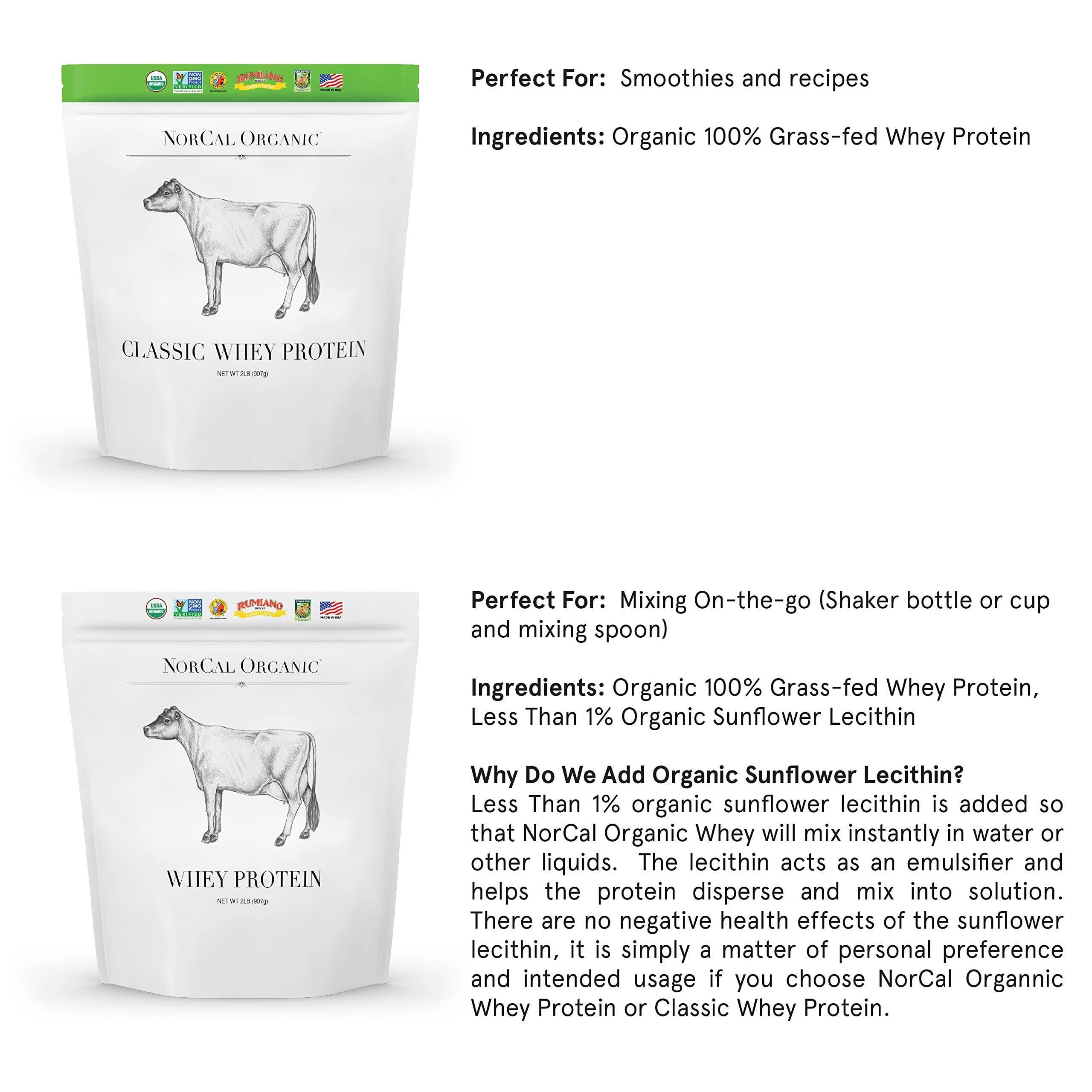 NorCal Organic Classic Whey Protein - 2lbs Bulk | 100% Grass-Fed & Finished NorCal Organic uk supplements
