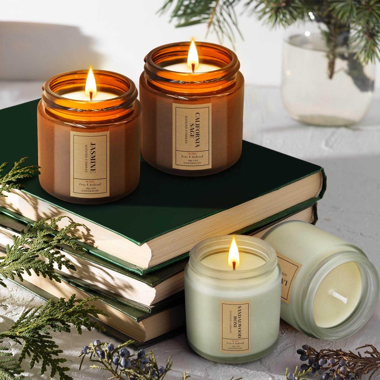 Aromatherapy Candles for Home Scented, 4 Pack Lavender Candles Gifts Set for Women FOMICO uk supplements