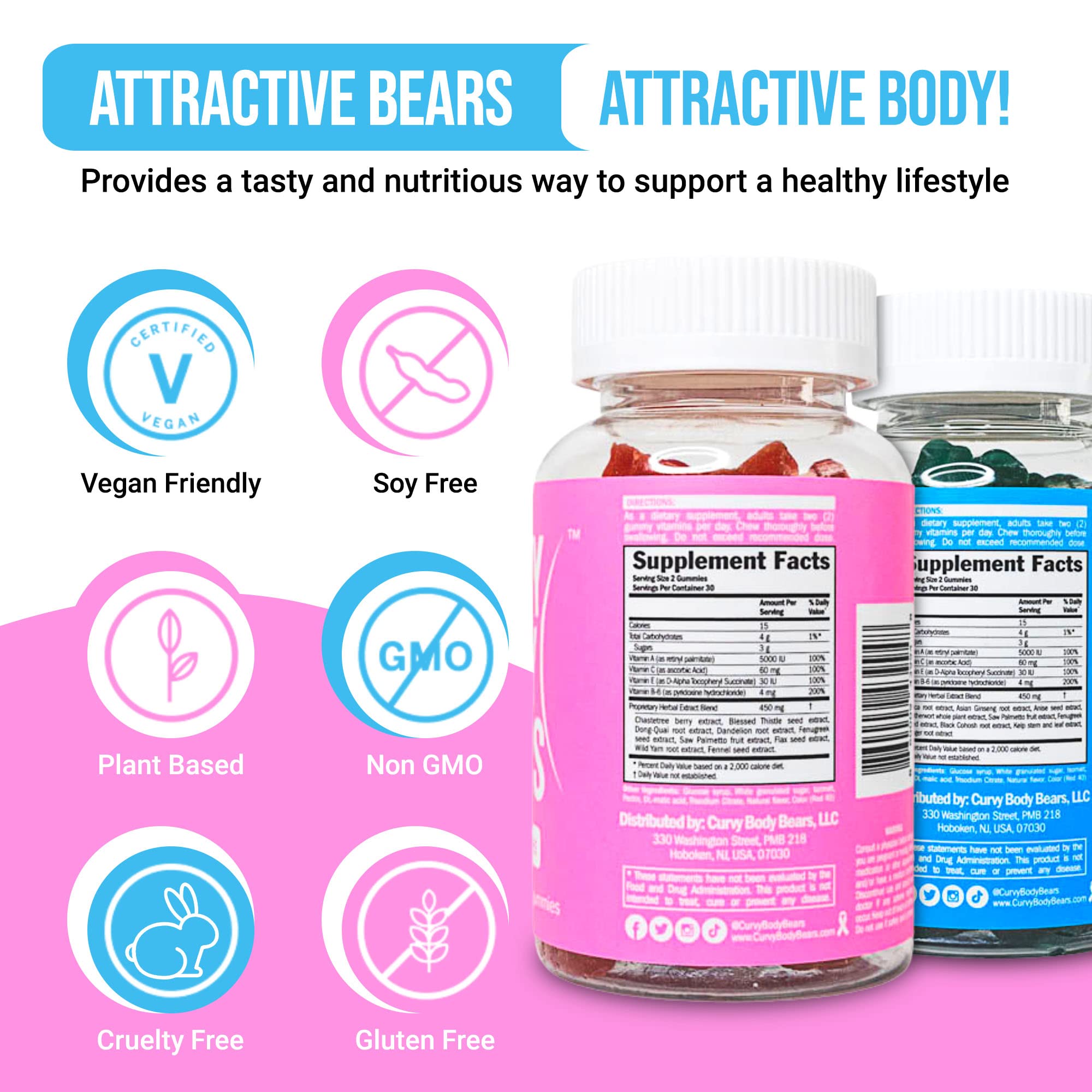 Curvy Body Bears Gummies Combo Pack - Chest and Bum Gummies - Workout Aid Curvy Body Bears uk supplements