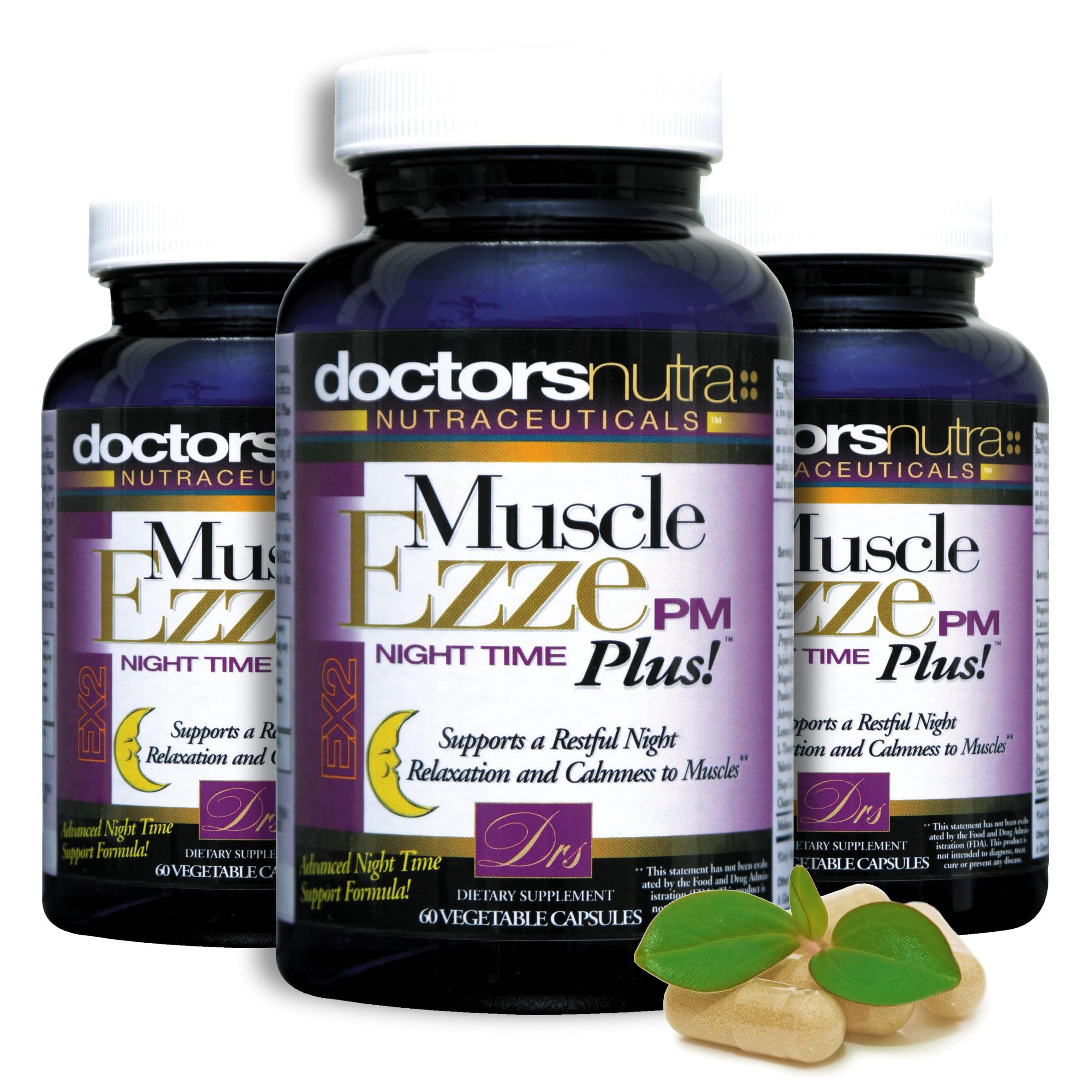 Muscle Ezze PM Plus Night Time Capsules by Doctors Nutra - Nighttime Use - Gluten-Free - 60 Capsules Doctors Nutra Nutraceuticals uk supplements