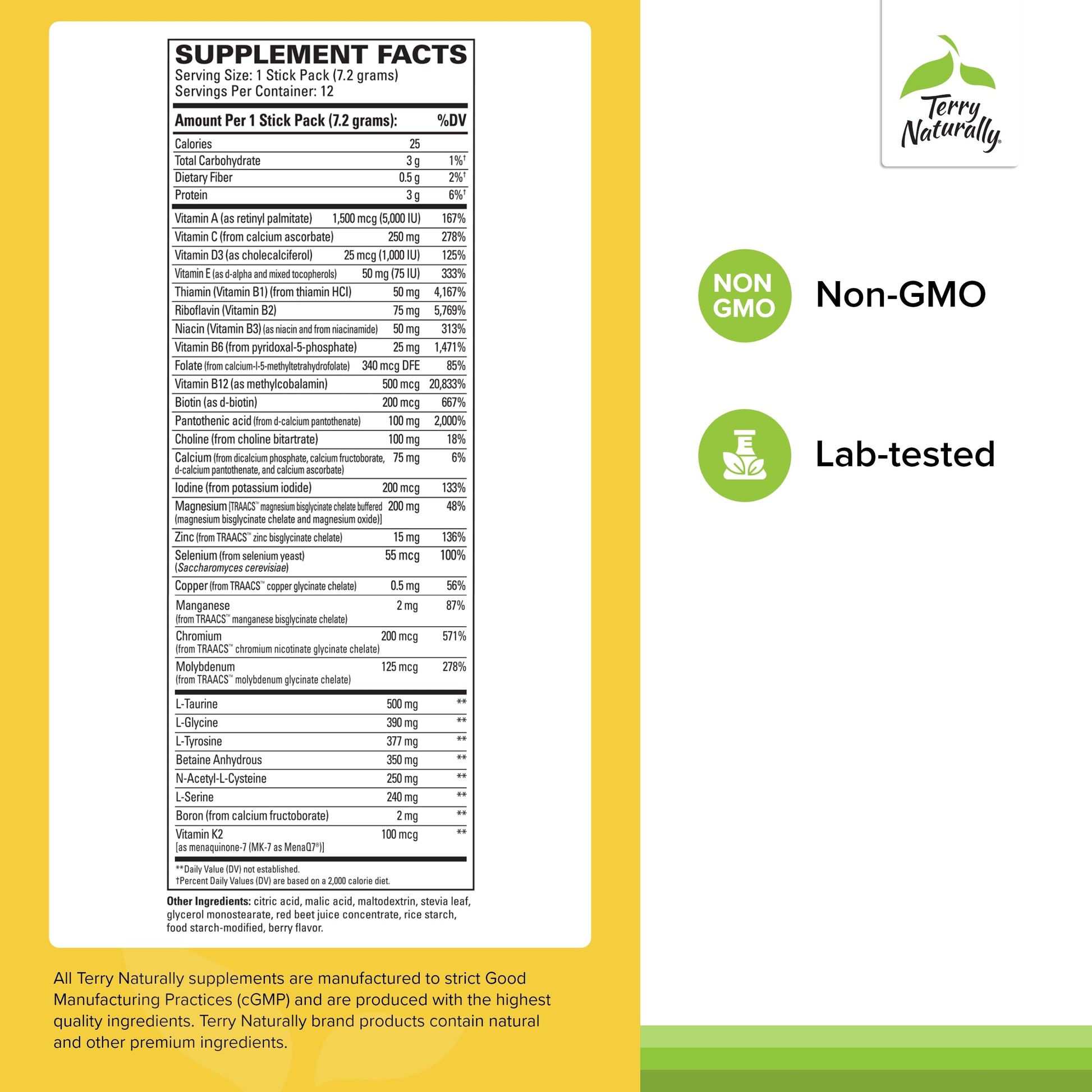 Terry Naturally Fatigued to Fantastic Energy Revitalization - Drink Mix for Energy with L-Tyrosine, Vitamins A, D3, E & B - Supports Heart Health - 12 Individual Packets (12 Servings) Terry Naturally uk supplements