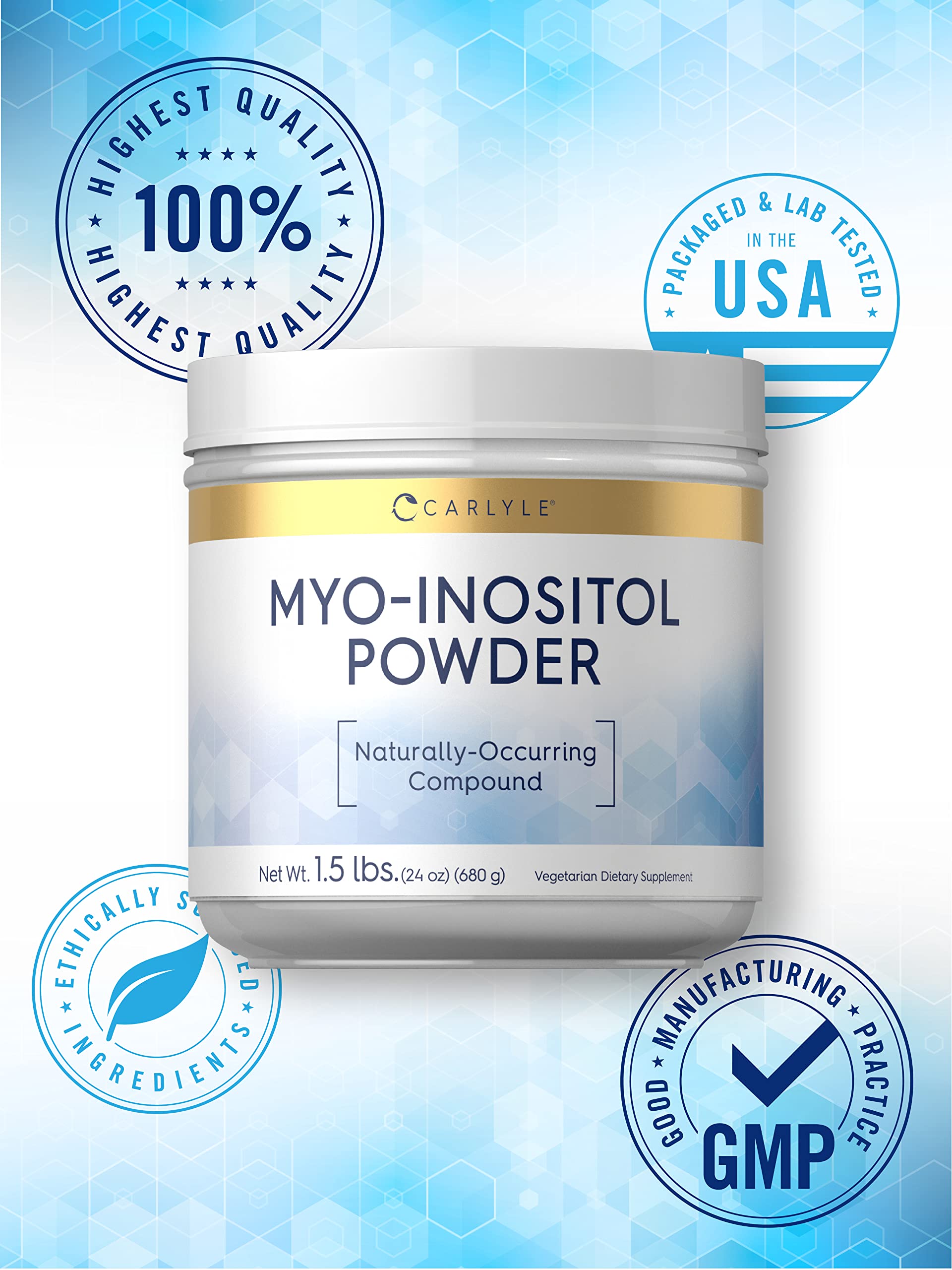 Carlyle Myo-Inositol Powder Supplement | 1.5 lbs | Naturally Occuring Compound Carlyle uk supplements