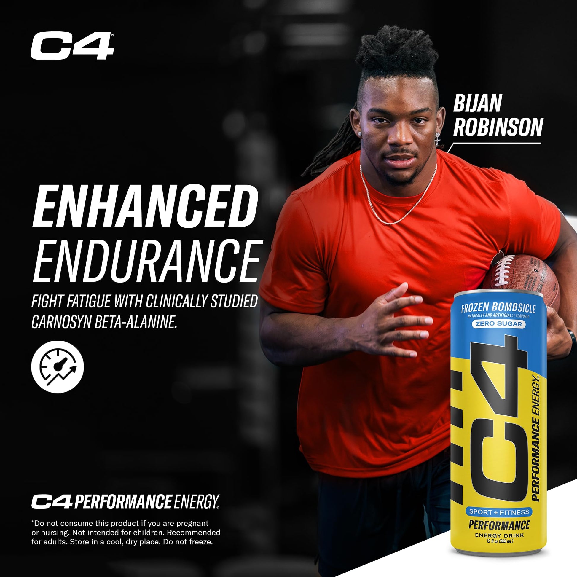 C4 Energy Drink 12oz (Pack of 24) - Frozen Bombsicle - Sugar Free Pre Workout Performance Cellucor uk supplements