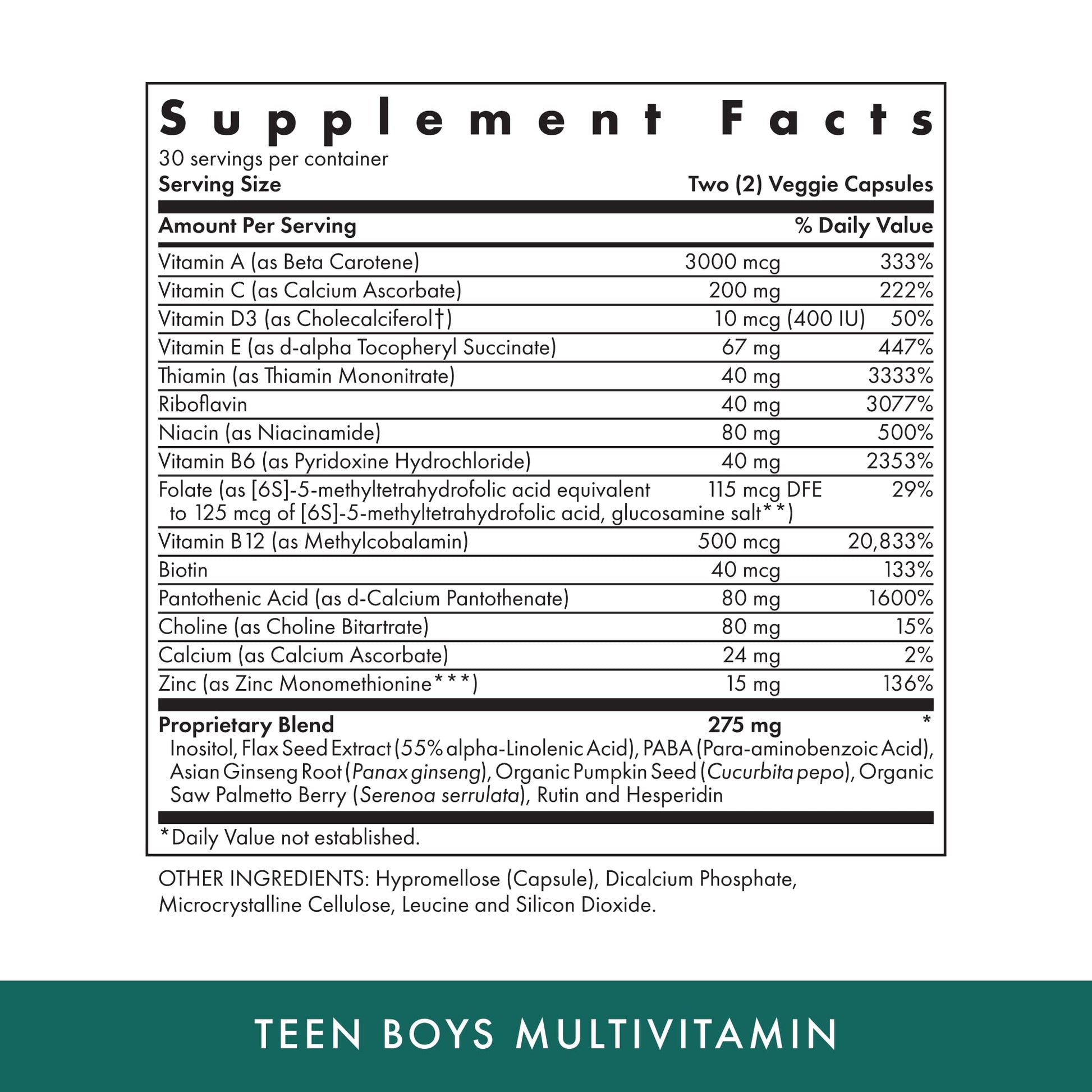 Michael's Health Naturopathic Programs Teen Boys - 60 Vegetarian Capsules - Daily Multivitamin Supplement - Kosher - 30 Servings MICHAEL'S uk supplements