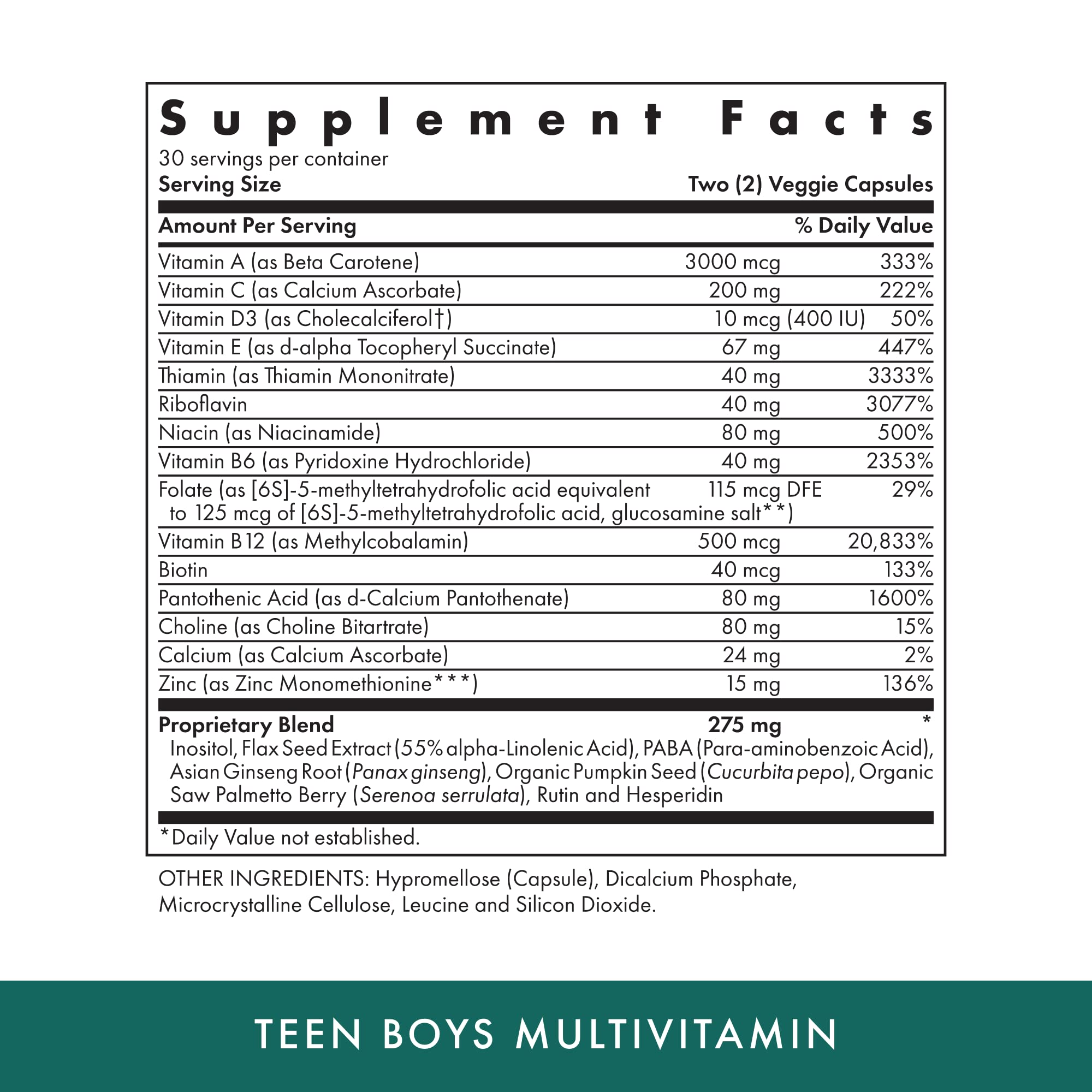 Michael's Health Naturopathic Programs Teen Boys - 60 Vegetarian Capsules - Daily Multivitamin Supplement - Kosher - 30 Servings MICHAEL'S uk supplements