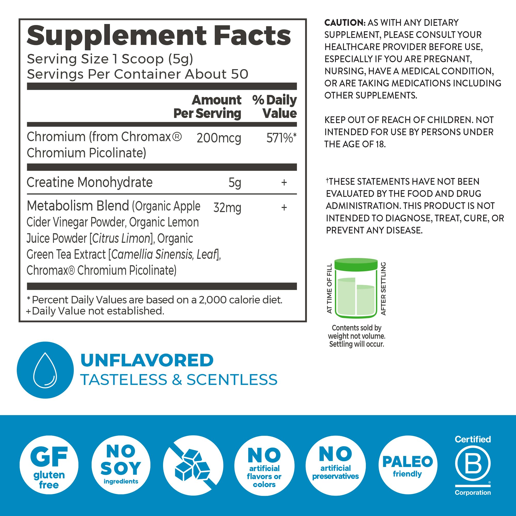 Orgain Micronized Creatine Monohydrate Lean Muscle Powder with Metabolism Blend, Unflavored, 50 Servings, Supports Muscle Strength and Brain Health, No Dairy or Soy, Gluten Free, Vegan Orgain uk supplements