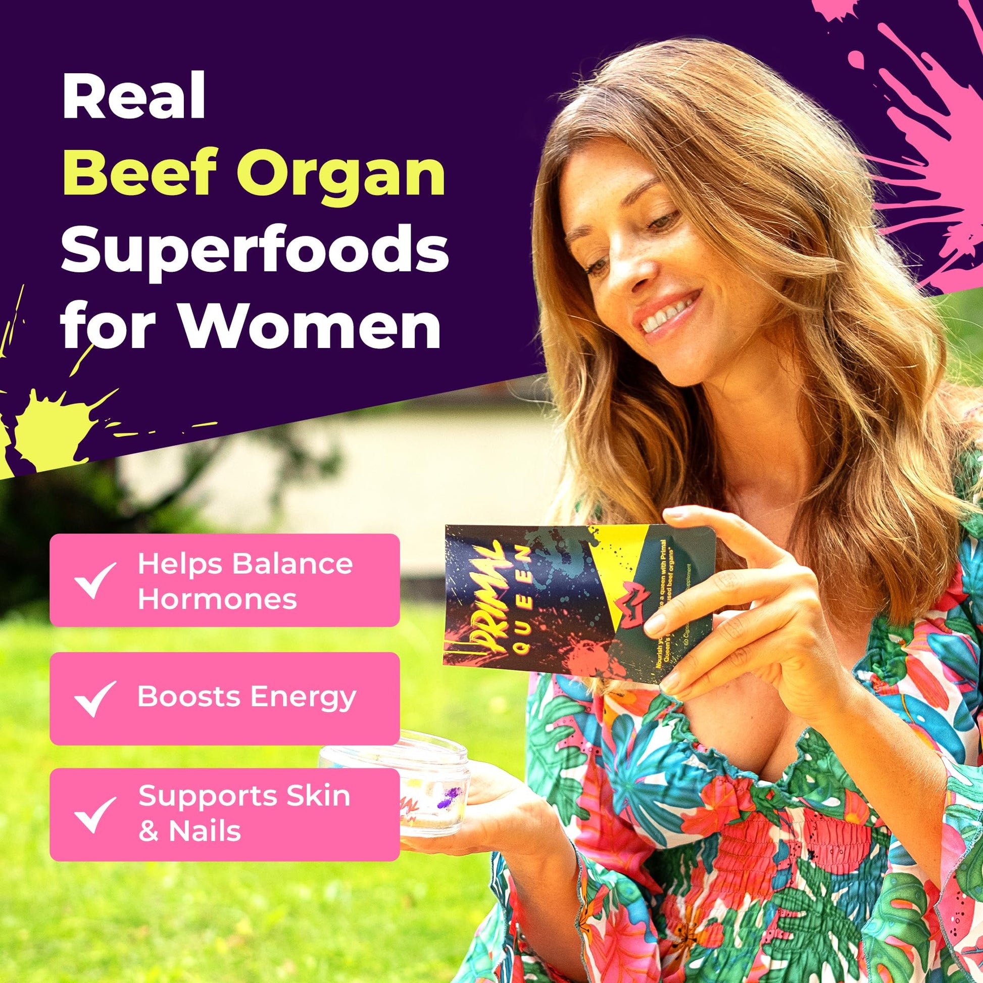 Primal Queen Female-Optimized Beef Organ Superfood Supplement (Beef Liver, Kidney, Heart, & 3 More) - 100% Grass Fed, Pasture Raised - 3rd Party & Clinically Tested Primal Queen uk supplements