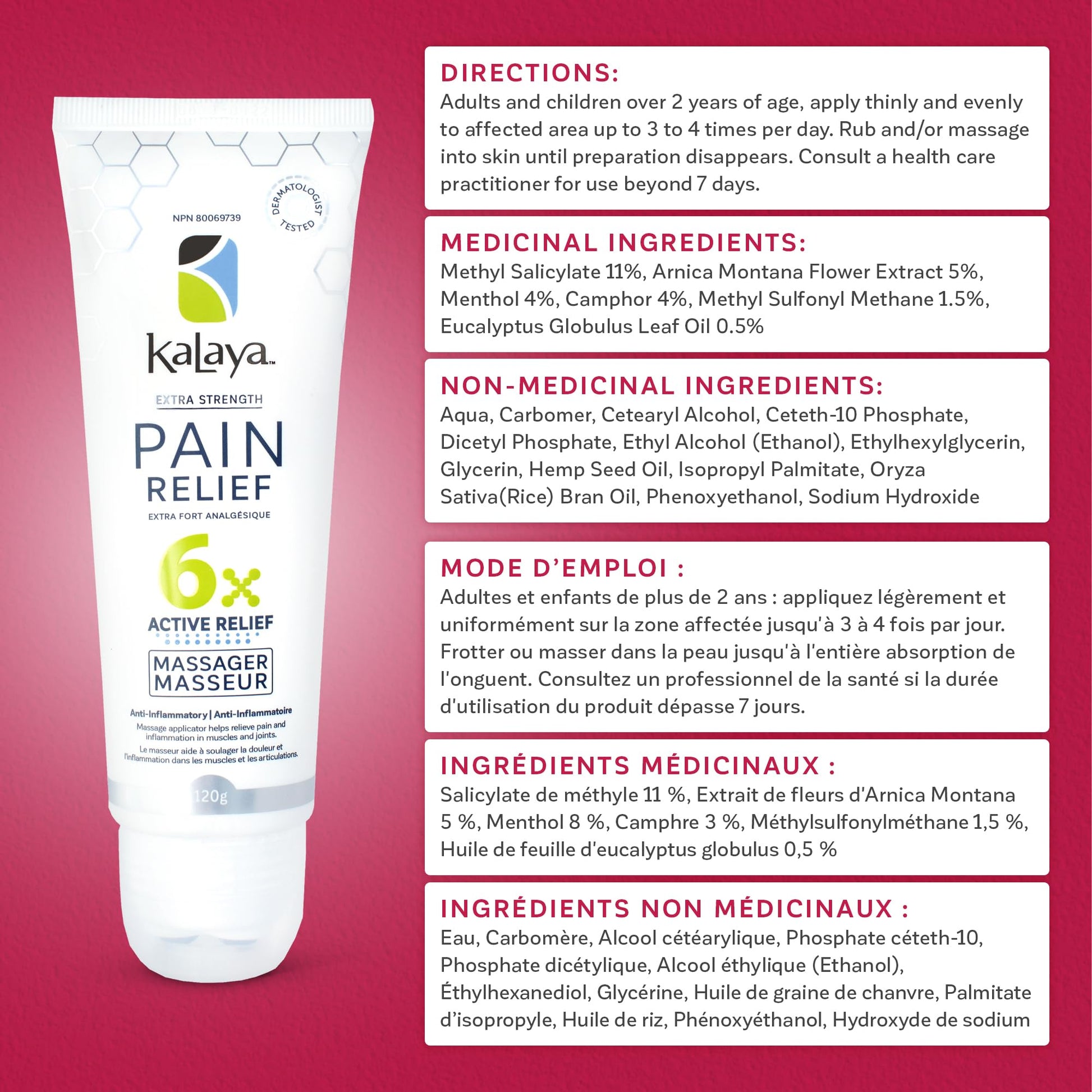 Kalaya Pain Relief Cream with Arnica – Fast-Acting Joint & Muscle Pain Relief – 6 Natural Ingredients – No-Mess Applicator – RMT-Inspired Design – Dermatologist Tested – 4.2 oz Kalaya Naturals uk supplements