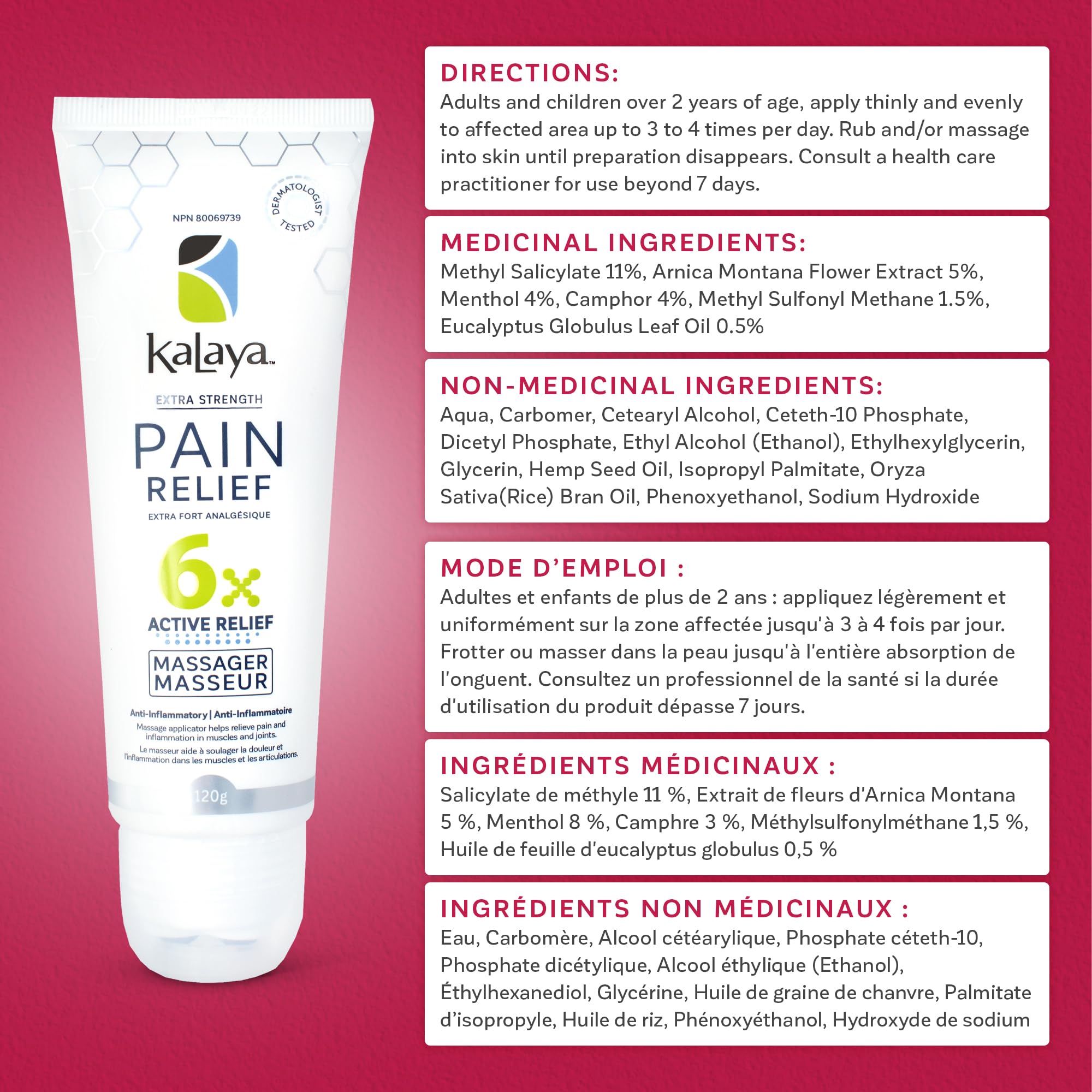 Kalaya Pain Relief Cream with Arnica – Fast-Acting Joint & Muscle Pain Relief – 6 Natural Ingredients – No-Mess Applicator – RMT-Inspired Design – Dermatologist Tested – 4.2 oz Kalaya Naturals uk supplements