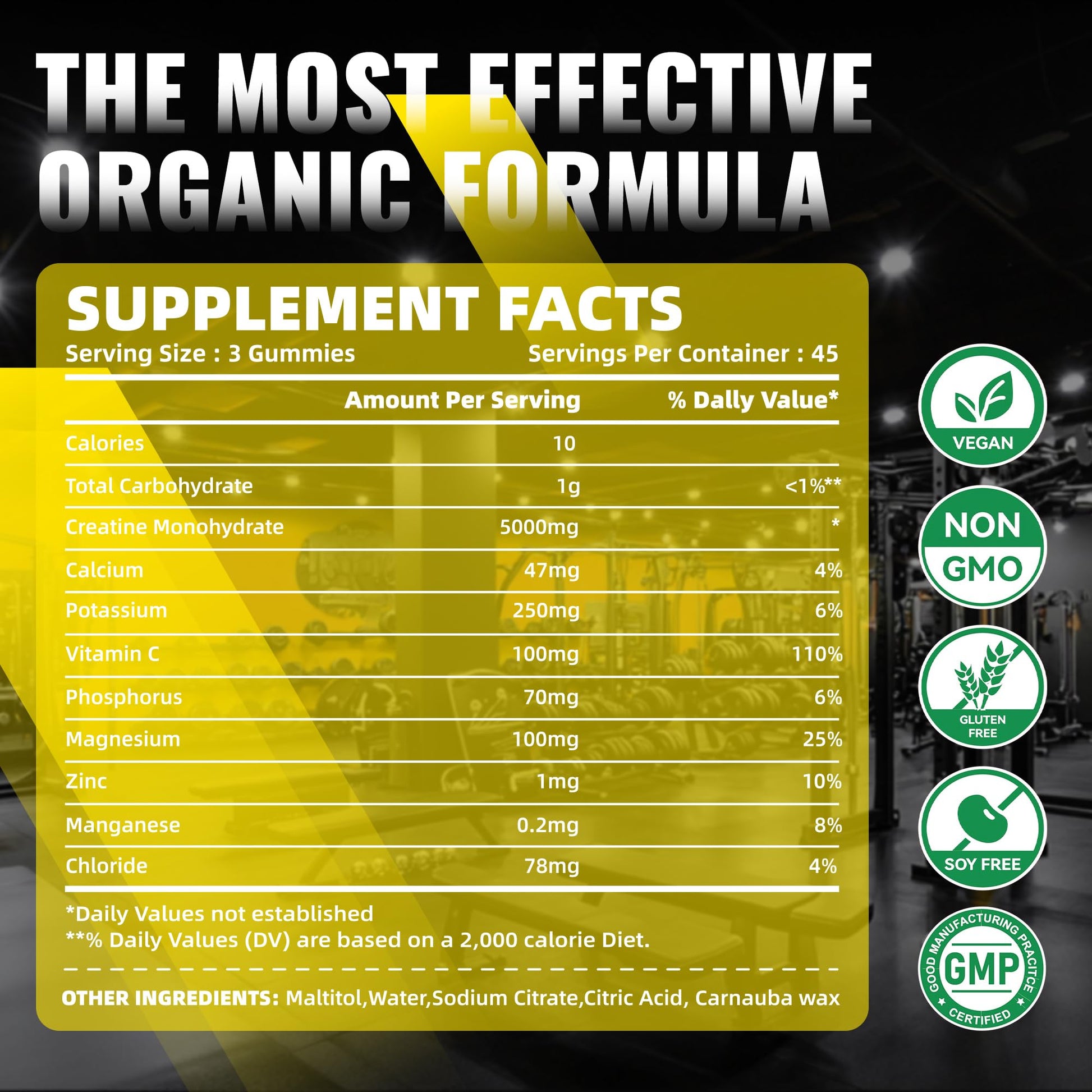 NUTRAGOGO NSF Certified Creatine Gummy - Creatine Monohydrate Gummies for Men & Women-5g of Creatine Monohydrate per Serving - Sugar Free,Vegan, Pineapple Electrolyte Chews, 135 Count NUTRAGOGO uk supplements