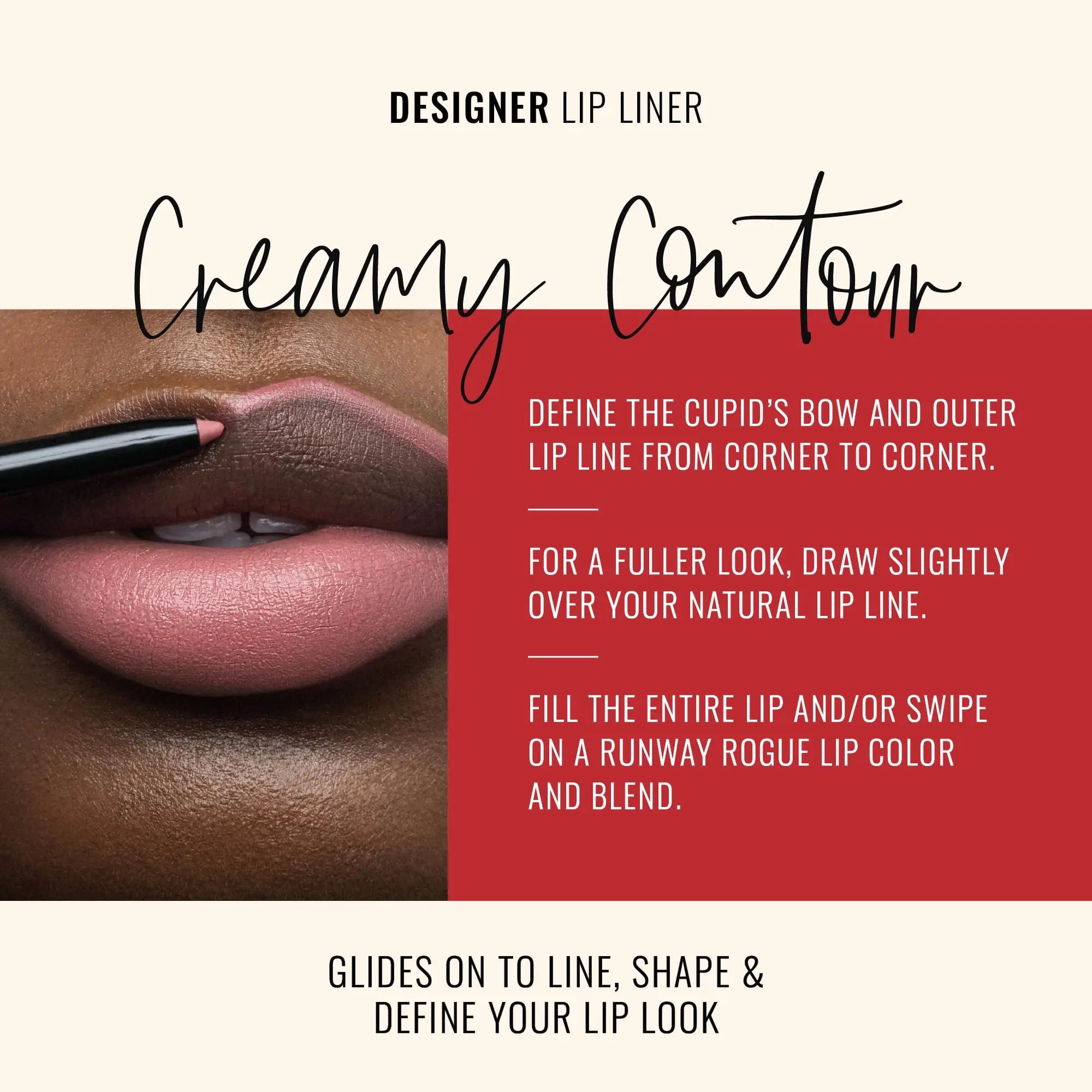 Runway Rogue Designer Liner Lip Pencil, Matte Cool Berry-Rose Lip Liner Pencil and Lip Liner Sharpener, ‘Camera Ready’ Runway Rogue uk supplements