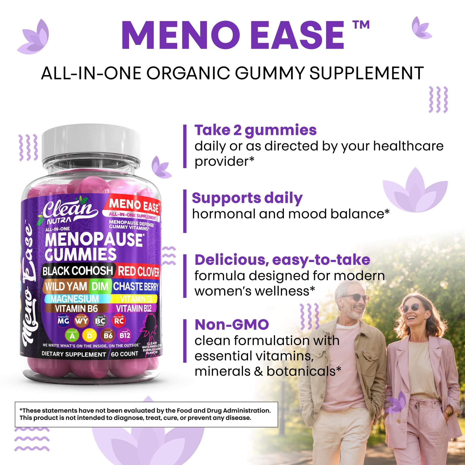 Menopause Supplement for Women Gummies with Black Cohosh, Wild Yam, DIM, Magnesium, Red Clover Chasteberry for Hormone Balance Relief Night Sweats Mood Plus Bergamot, Vitamin D3, Vitamin B6 B12 Clean Nutraceuticals uk supplements