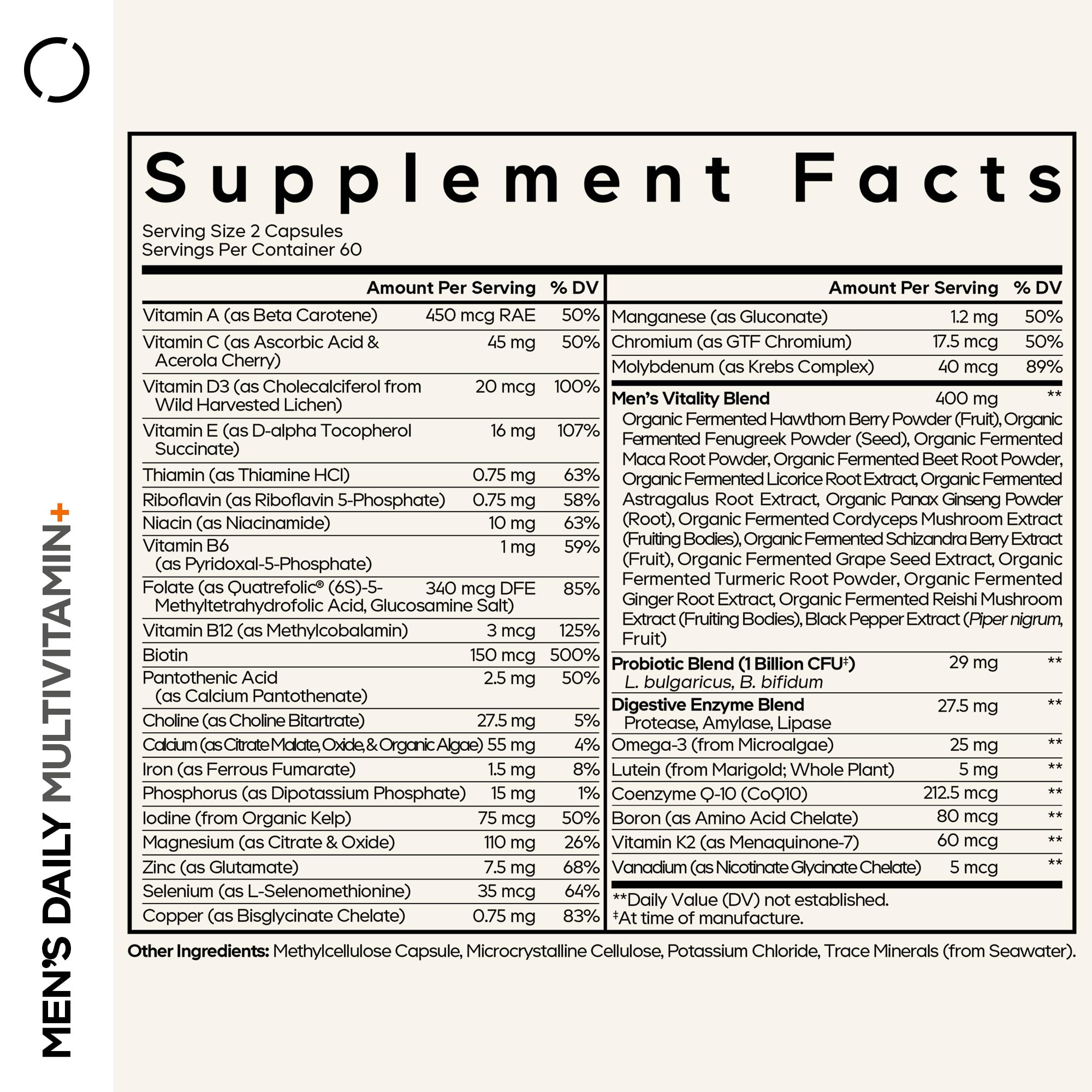 Codeage Men’s Daily Multivitamin – 25+ Essential Vitamins & Minerals, Organic Whole Foods, Probiotics, Omega-3, Zinc, Vitamins A, B, C, D, E & K – 120 Capsules Codeage uk supplements
