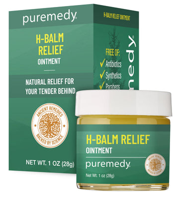 Puremedy - H-Relief Balm - All-Natural Salve for Bottom Lumps and Fissures, with Only Certified Organic or Wild Harvested Ingredients, 1 oz Puremedy uk supplements