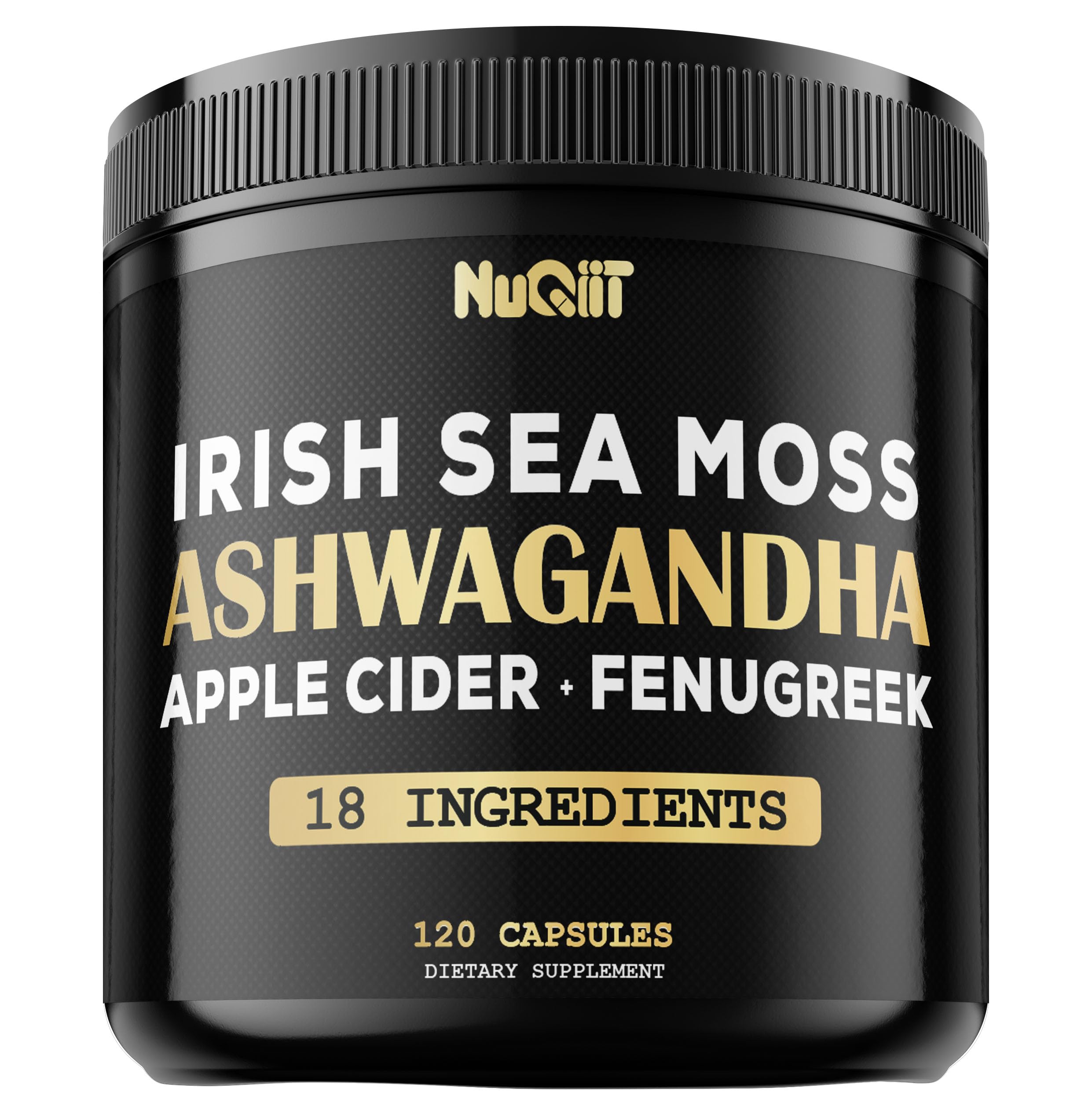 NUQIIT Organic Ashwangdha Capsules 15000mg Irish Sea Moss Apple Cider Vinegar & More - Support Brain Health, Strength & Immune System - 120 Vegan Capsules NUQIIT uk supplements
