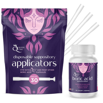 Queen Care - Boric Acid Suppositories & Applicators, Complete Feminine Care, PH Balance for Women Queen Care uk supplements