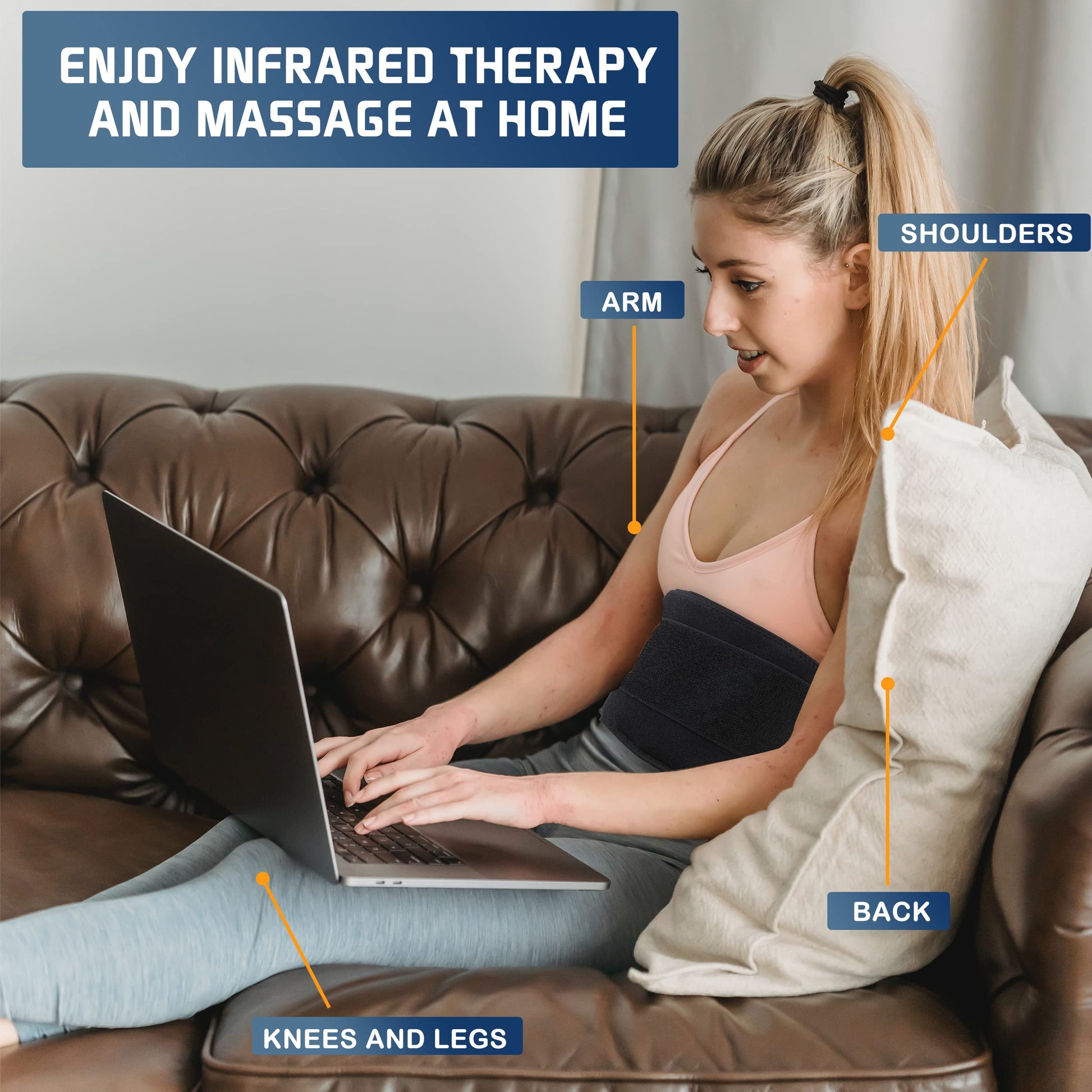 Infrared Red Light Therapy Belt:LED Lamp Vibration Near Body Pain Relief Device Wrap Red Fellibay uk supplements