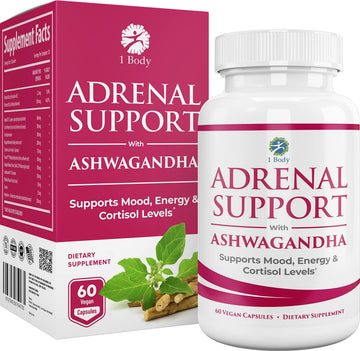 1 Body Adaptogen Complex Supplement with Ashwagandha - 60 Vegan Cap 1 Body uk supplements