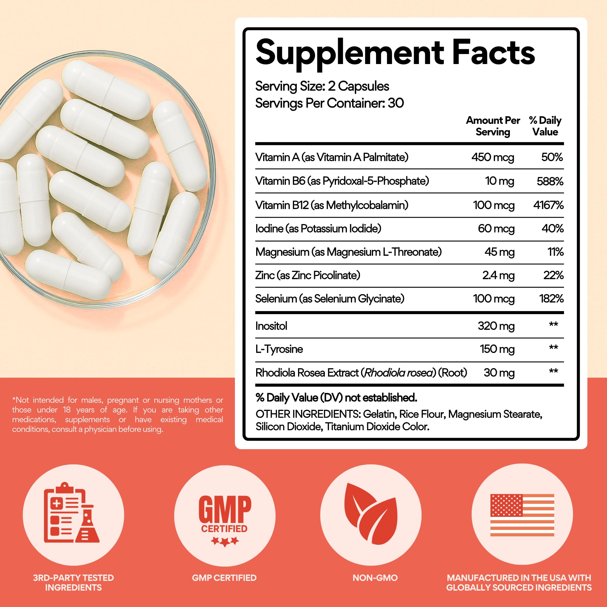 VoomVaya Go Go Thyroid - Thyroid Support for Women 30+ - Female-Focused Hormonal Balance & Thyroid Supplement with Iodine, Selenium & L Tyrosine - 3rd Party Tested - 60 Capsules VoomVaya uk supplements