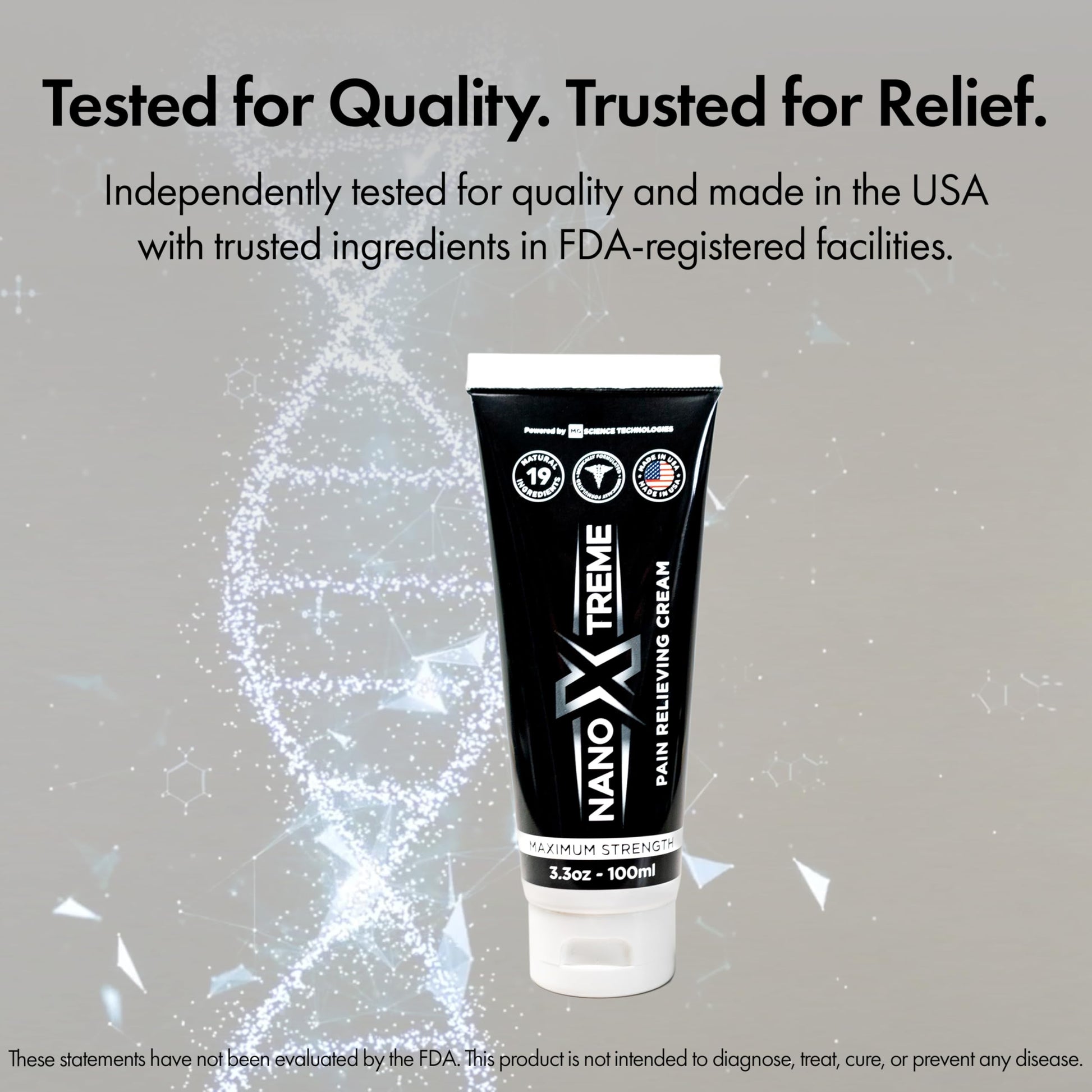 NANOXTREME Pain Relief Cream – Fast-Acting Topical for Muscle, Joint & Nerve Deep-Absorbing, Long-Lasting Formula with Natural Ingredients – Cooling Sensation – 3.3oz Tube – Made in USA NANOXTREME uk supplements