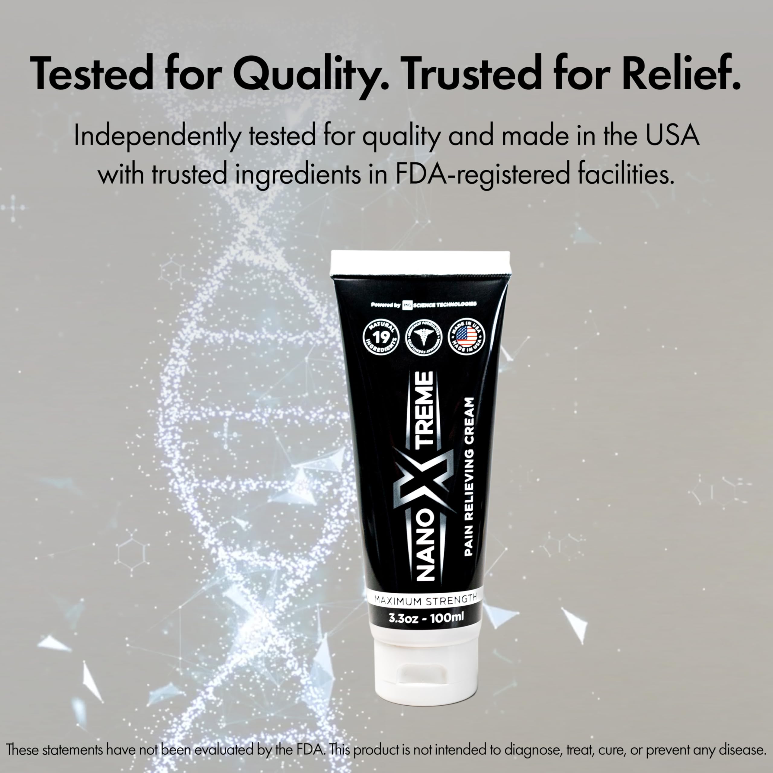 NANOXTREME Pain Relief Cream – Fast-Acting Topical for Muscle, Joint & Nerve Deep-Absorbing, Long-Lasting Formula with Natural Ingredients – Cooling Sensation – 3.3oz Tube – Made in USA NANOXTREME uk supplements