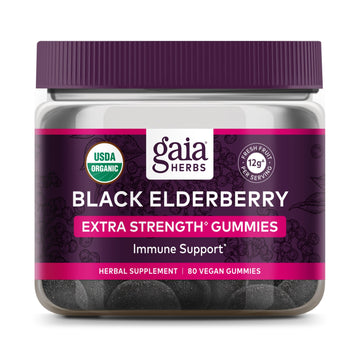 Gaia Herbs Black Elderberry (Sambucus Nigra) Extra Strength Gummies Gaia Herbs uk supplements