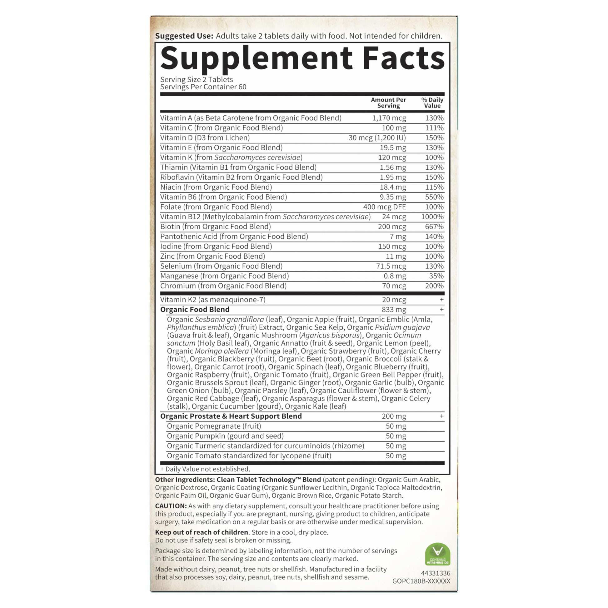 Garden of Life Organics Whole Food Multivitamin for Men 40+ 120 Tablets, Vegan Mens Multi for Health Garden of Life uk supplements