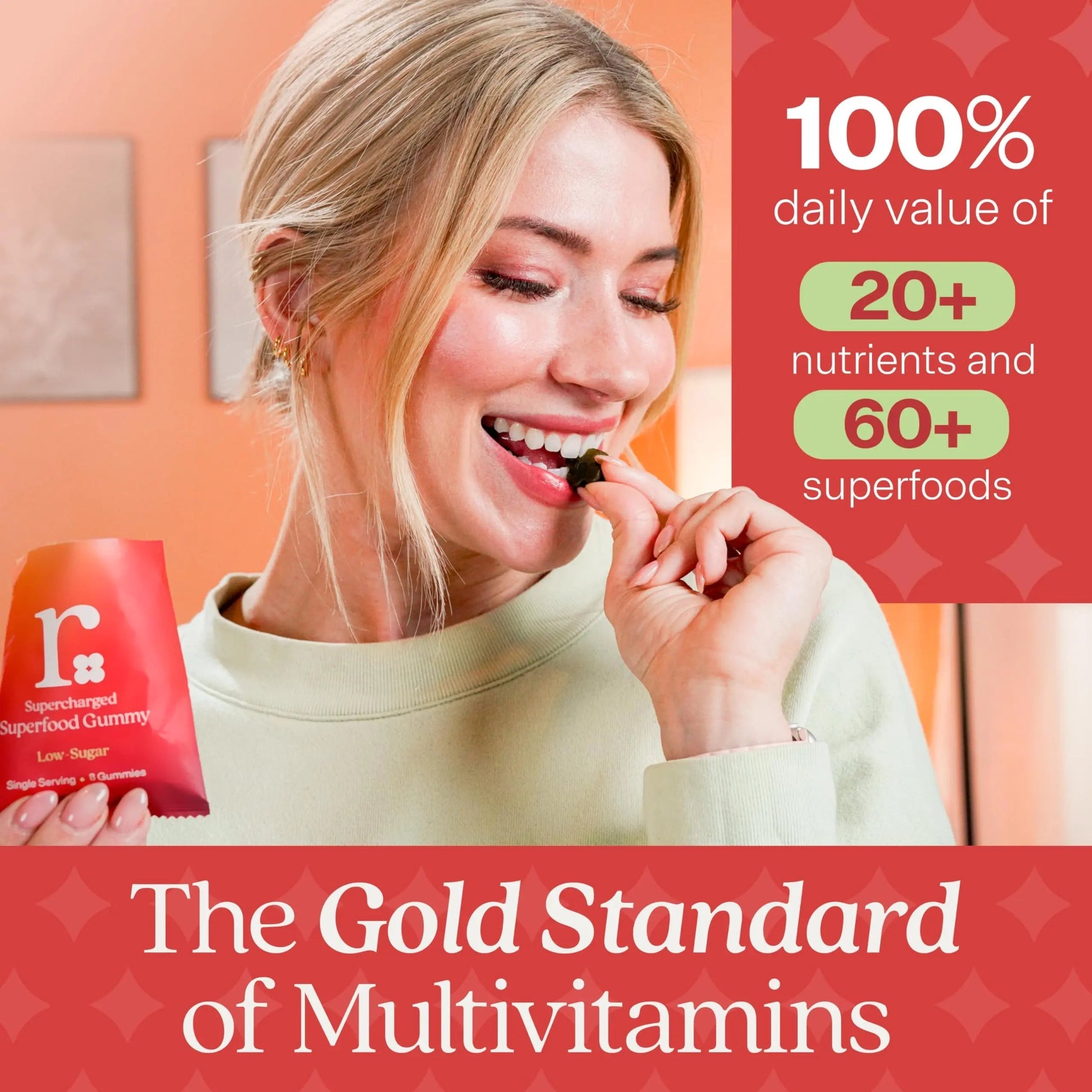 Rizz Low Sugar Green Gummies - 60+ Superfoods 6g Fiber - Prebiotic and Probiotic Gummies - Vegan Multivitamins for Women & Men Rizz uk supplements