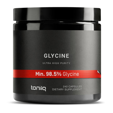 Toniiq 1300mg Glycine Supplements - 4 Month Supply - Min. 98.5%+ Tested Purity - Ultra High Strength and Bioavailable Glycine Powder Supplement - 240 Vegetarian Glycine Capsules - 120 Servings Toniiq uk supplements