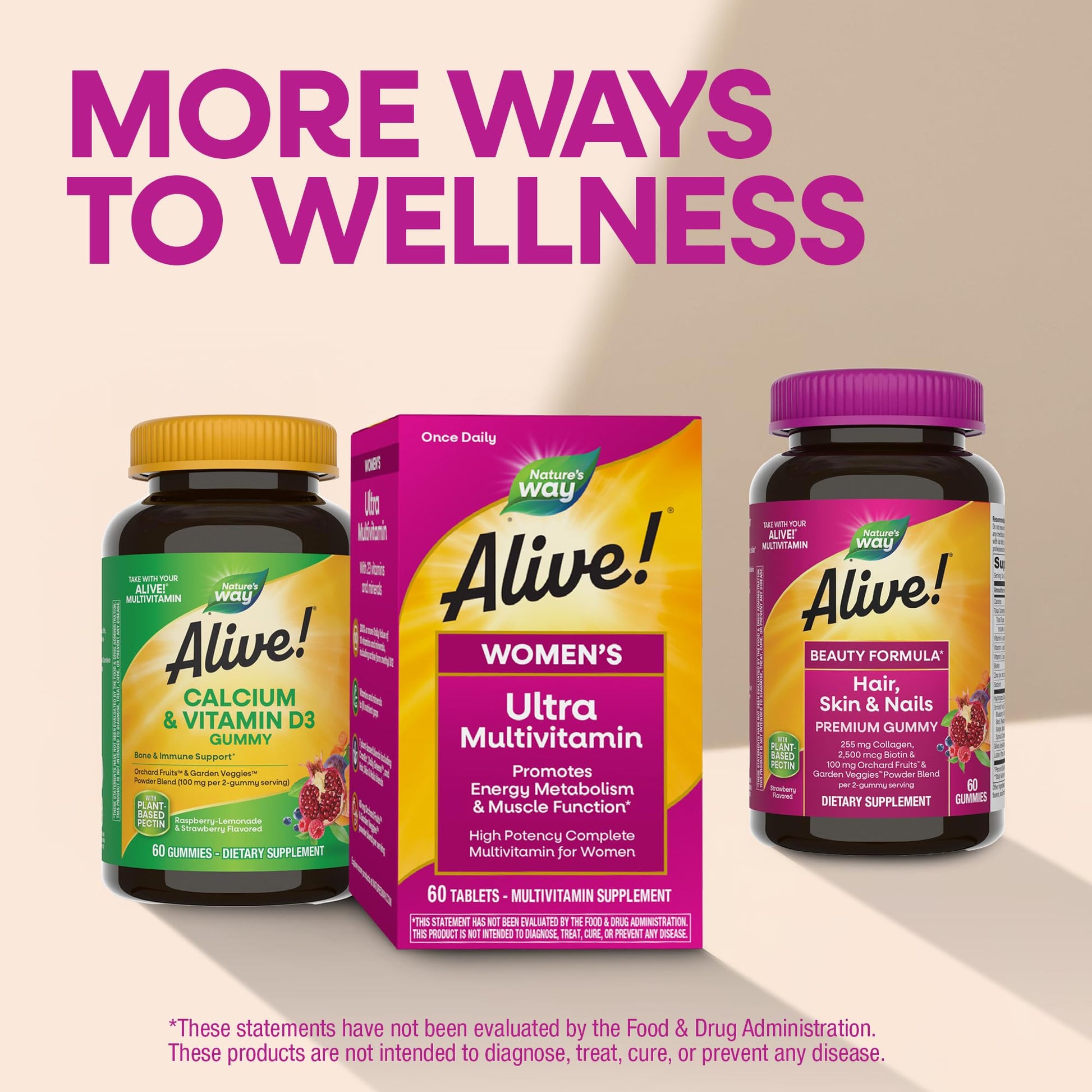 Nature's Way Alive! Ultra Multivitamin for Women, Complete Daily Women's Vitamins, High Potency Formula, Promotes Energy Metabolism and Muscle Function*, Vitamin A, C, D, Methylated B12, 60 Tablets Nature's Way uk supplements