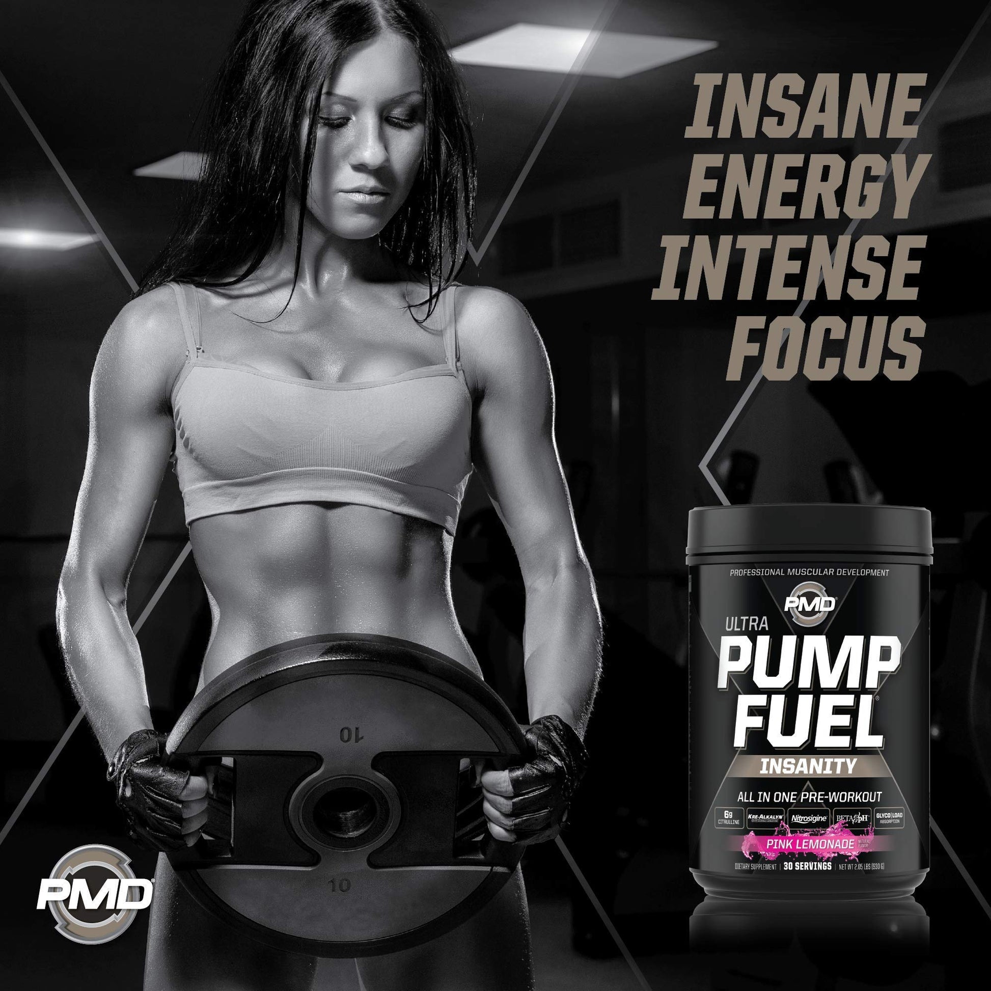 PMD Sports Ultra Pump Fuel Insanity - Pre Workout – Pink Lemonade (30 Servings) Sports PMD uk supplements
