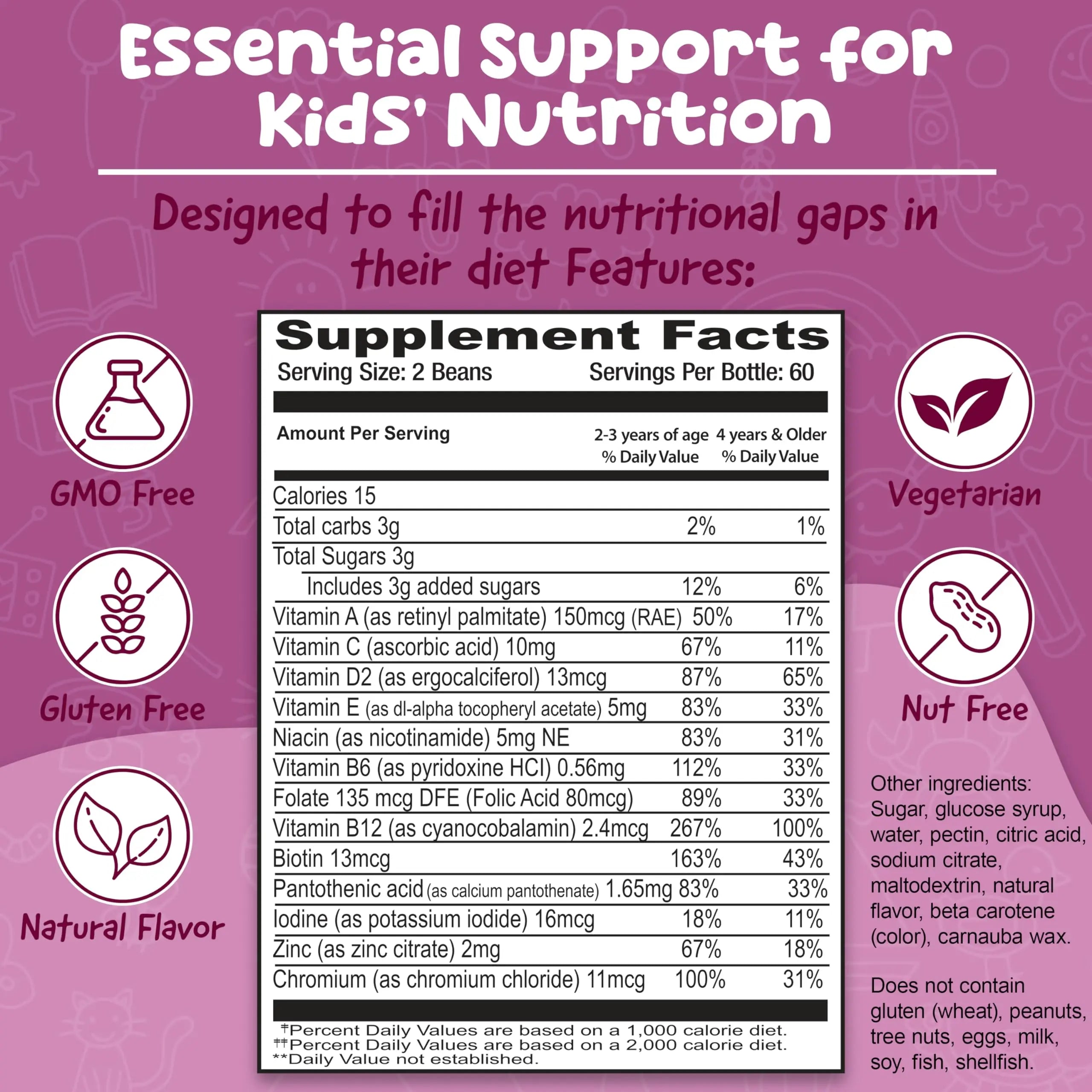 BeElevated Kids Multivitamin Gummies – Tasty Berry-Flavored Zinc Gummies for Children & Adults – Vegetarian, Gluten-Free BeElevated uk supplements