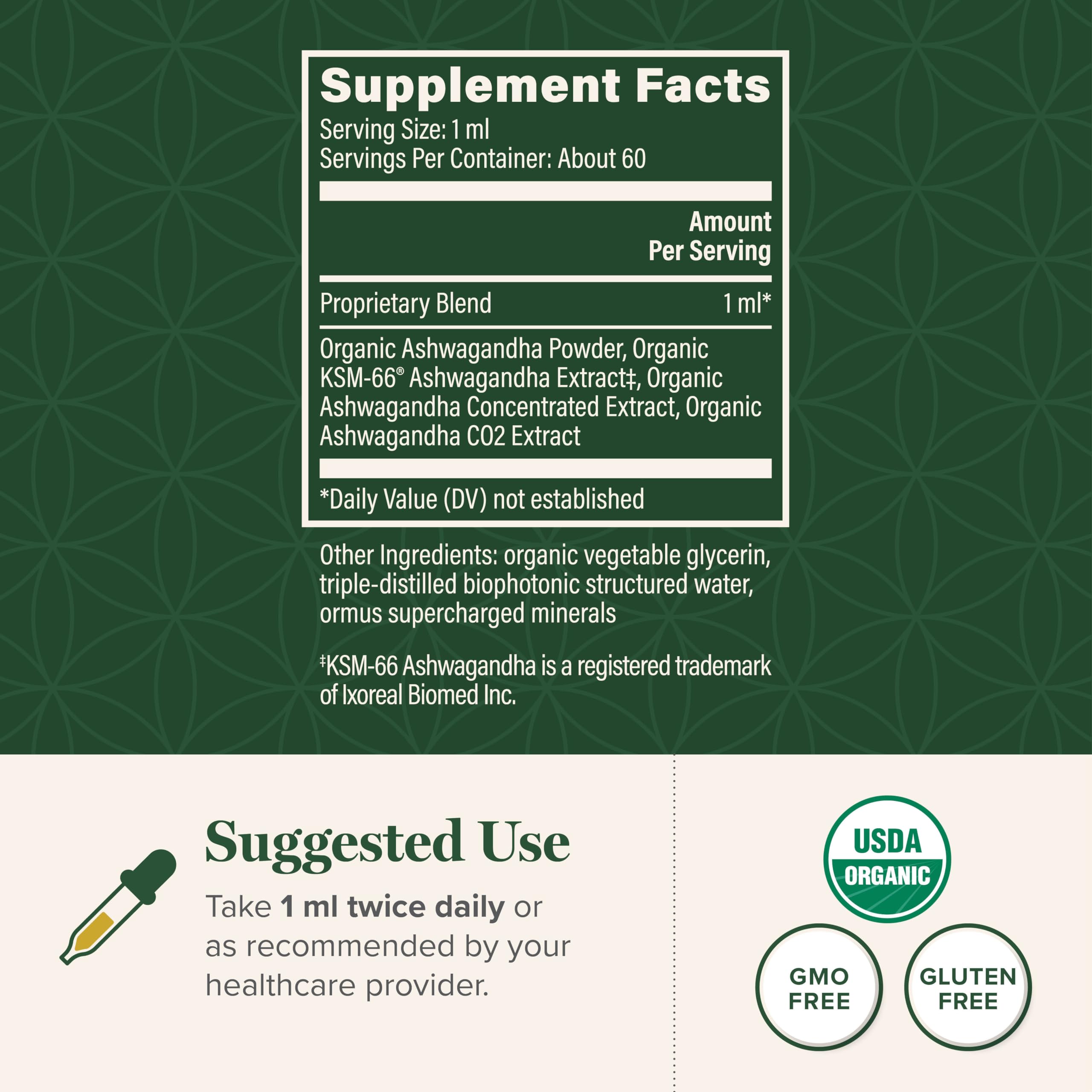 Global Healing Center - Organic Ashwagandha Supplements Drops - KSM-66 Ashwagandha Extra Strength for Men & Women, Helps Promote Relief from Stress, Mood Support, Organic (2 Fl Oz) Global Healing Center uk supplements