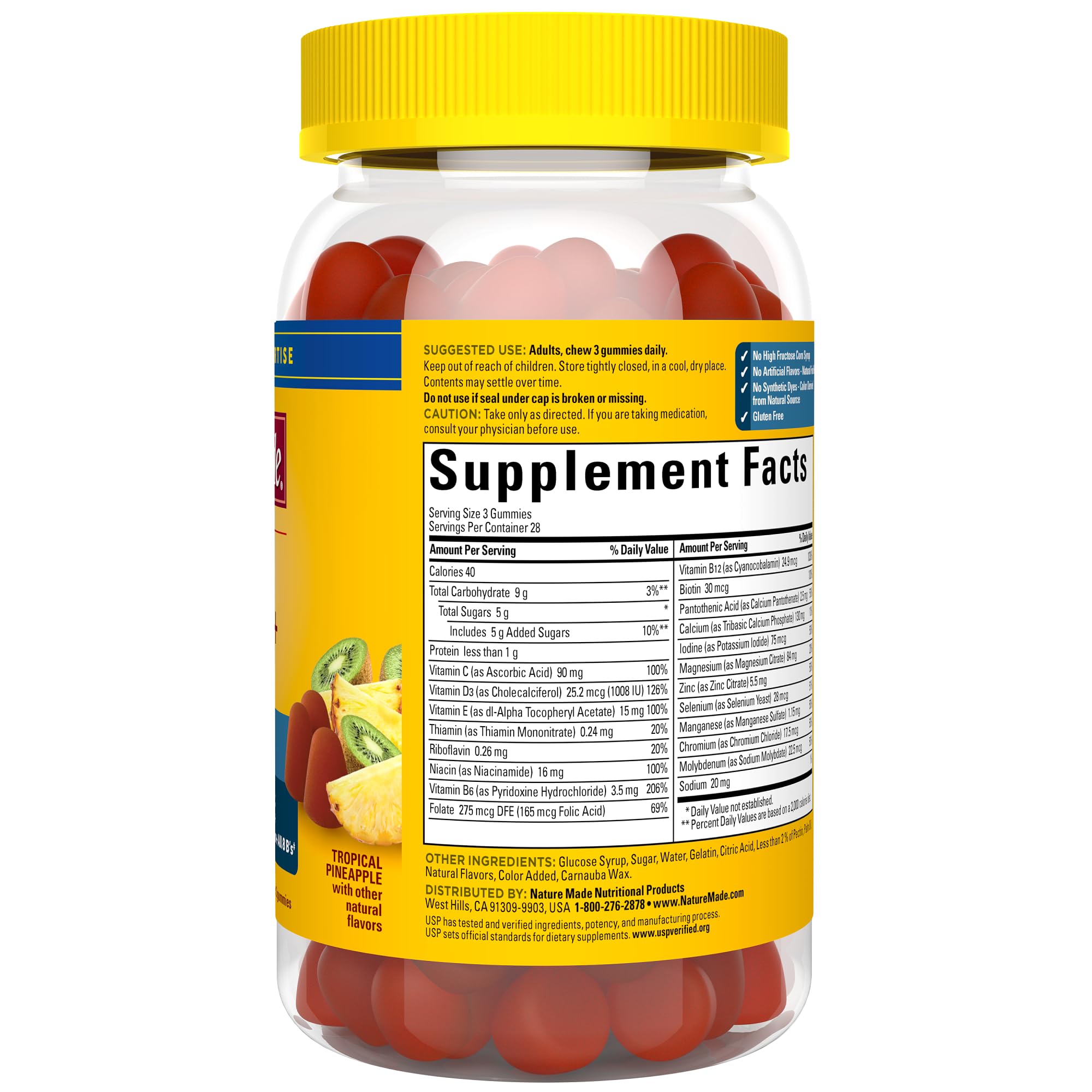 Nature Made Advanced Multivitamin Gummies 50 + for Him, Mens Multivitamins Gummies with Magnesium Citrate Nature Made uk supplements